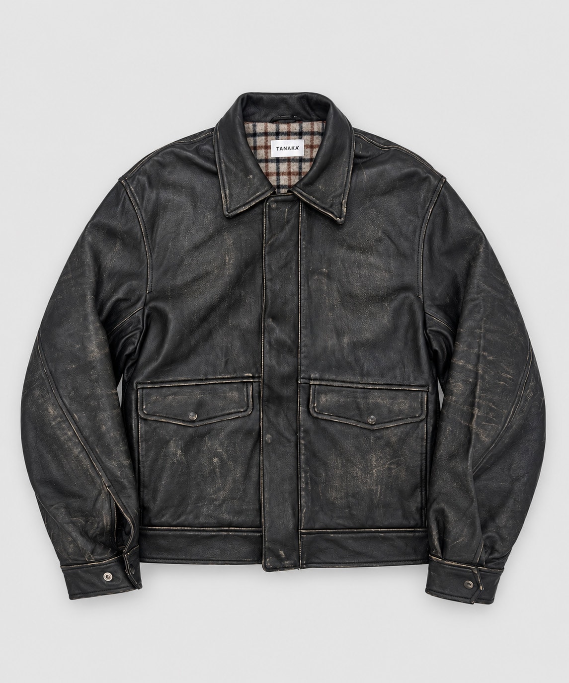ST-273-BKW LEATHER FLIGHT JACKET TANAKA