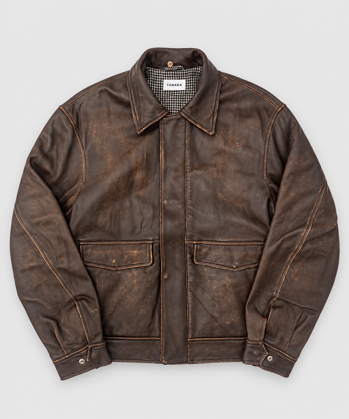 ST-273-BKW LEATHER FLIGHT JACKET TANAKA