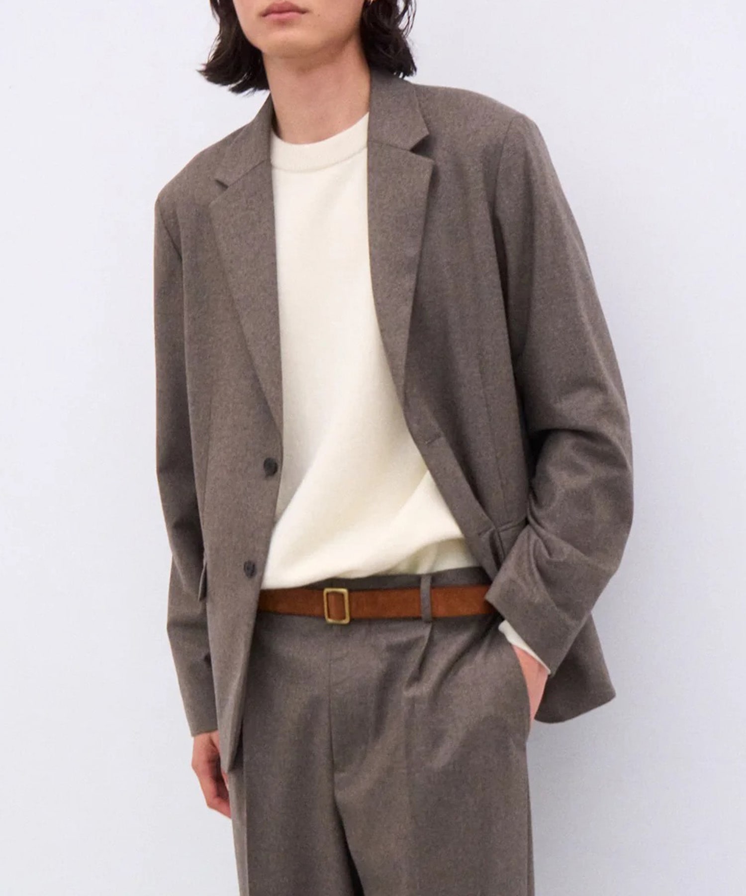 JKAGLW0900 MERINO COLLEGE FLANNEL TAILORED JACKET ATON