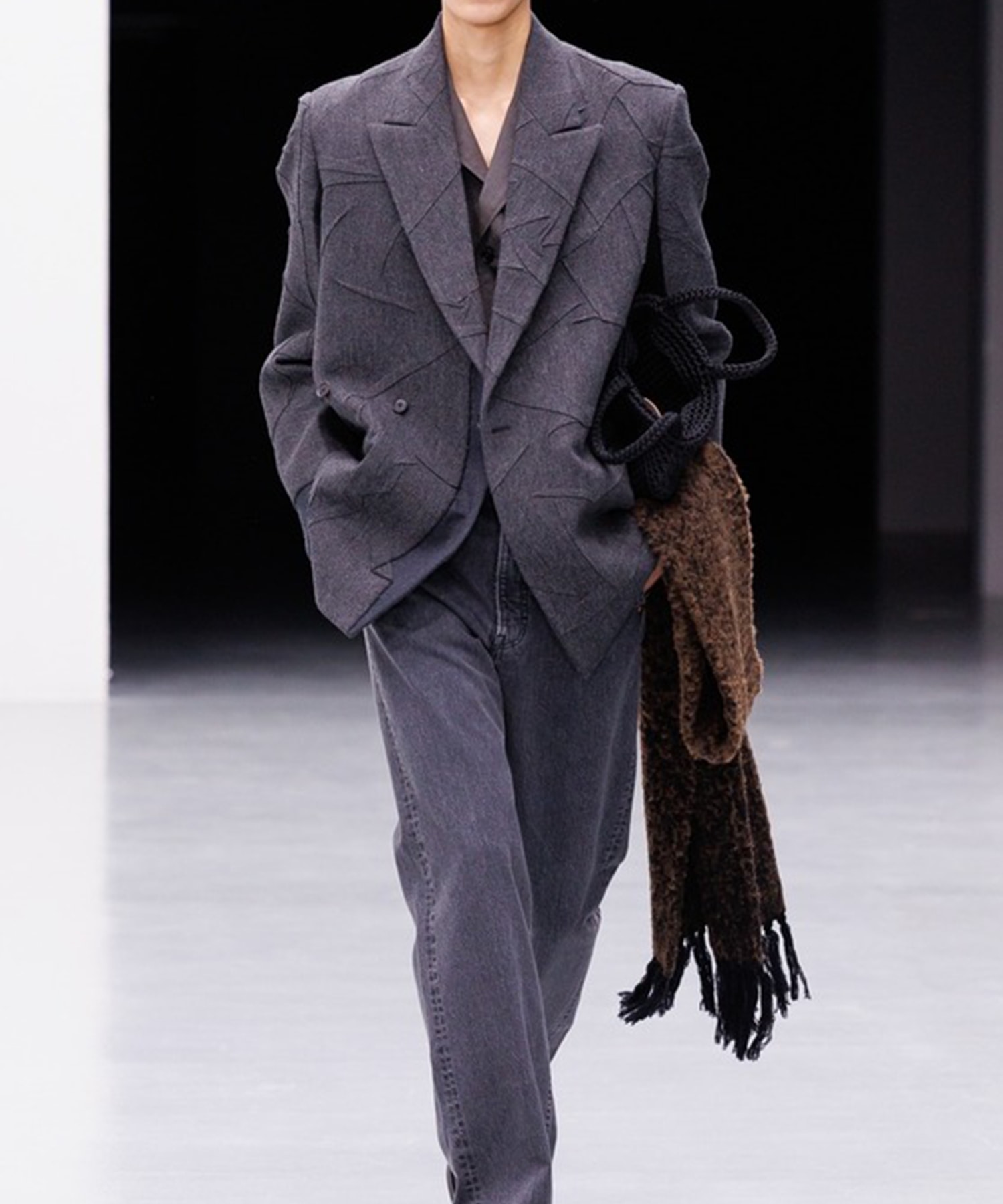 【ヨーク】YK26FW01312J Needlepunched Wool Tweed Double Breasted Jacket YOKE