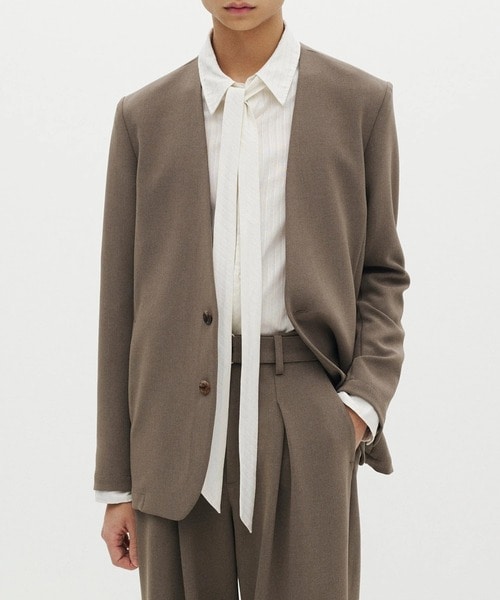 AG62-060 PE STRETCH DOUBLE CLOTH COLLARLESS JACKET ATTACHMENT