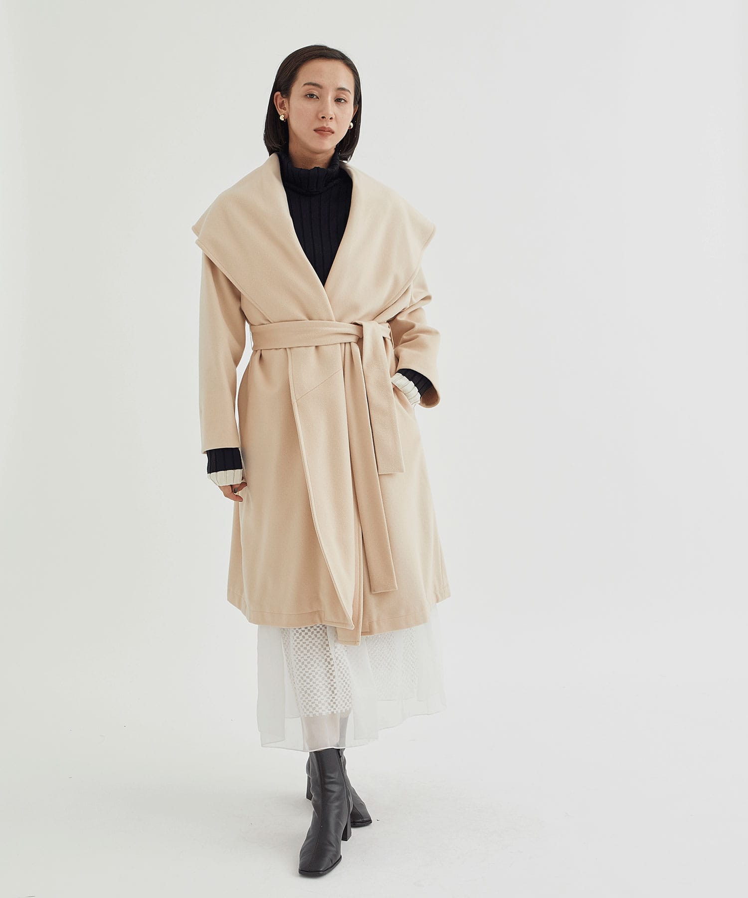 別注Shawl color coat(S LIGHT BEIGE): : WOMEN｜THE TOKYO ONLINE STORE