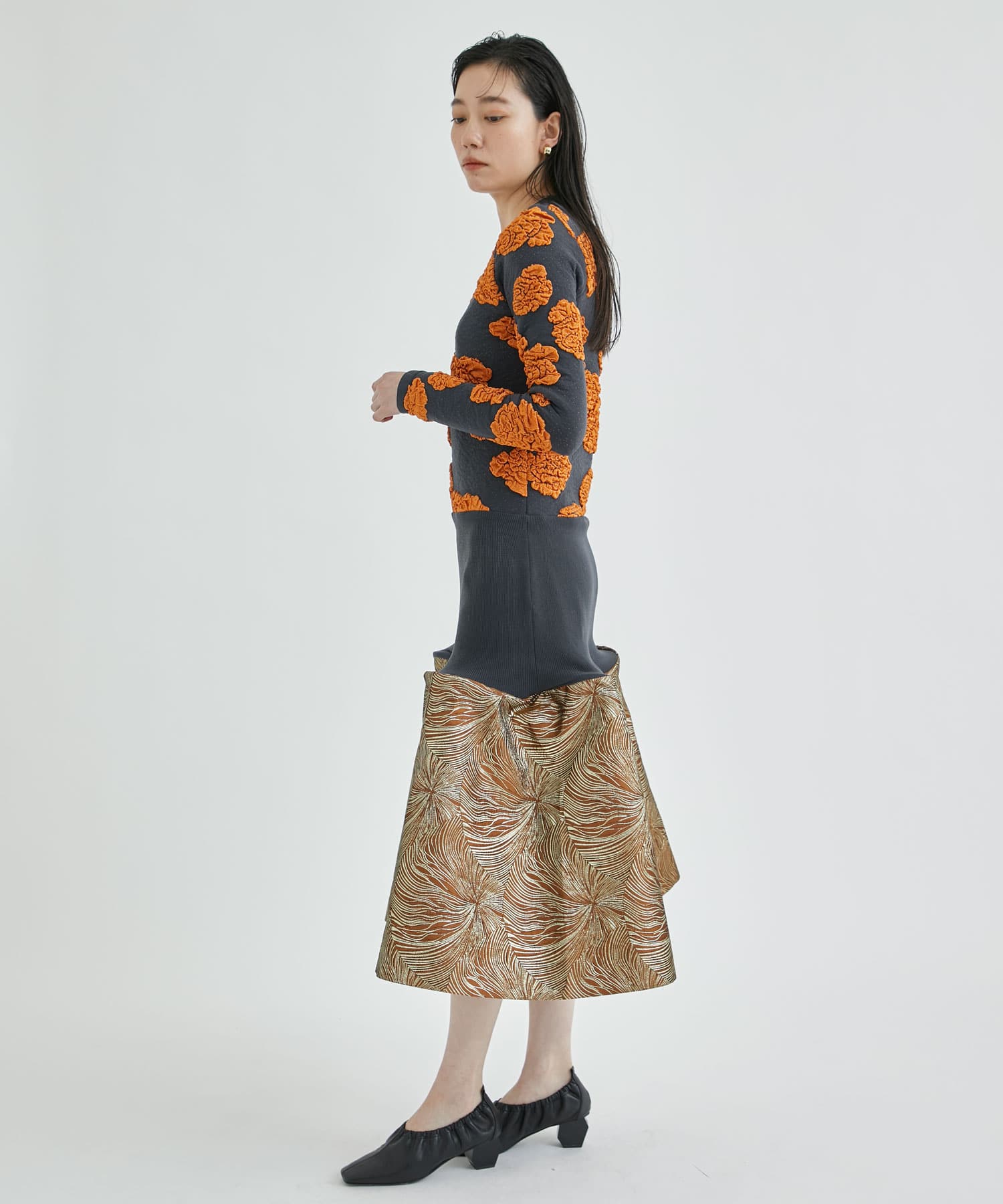 Lame jacquard knit dress(36 ORANGE): TOGA: WOMEN｜THE TOKYO ONLINE