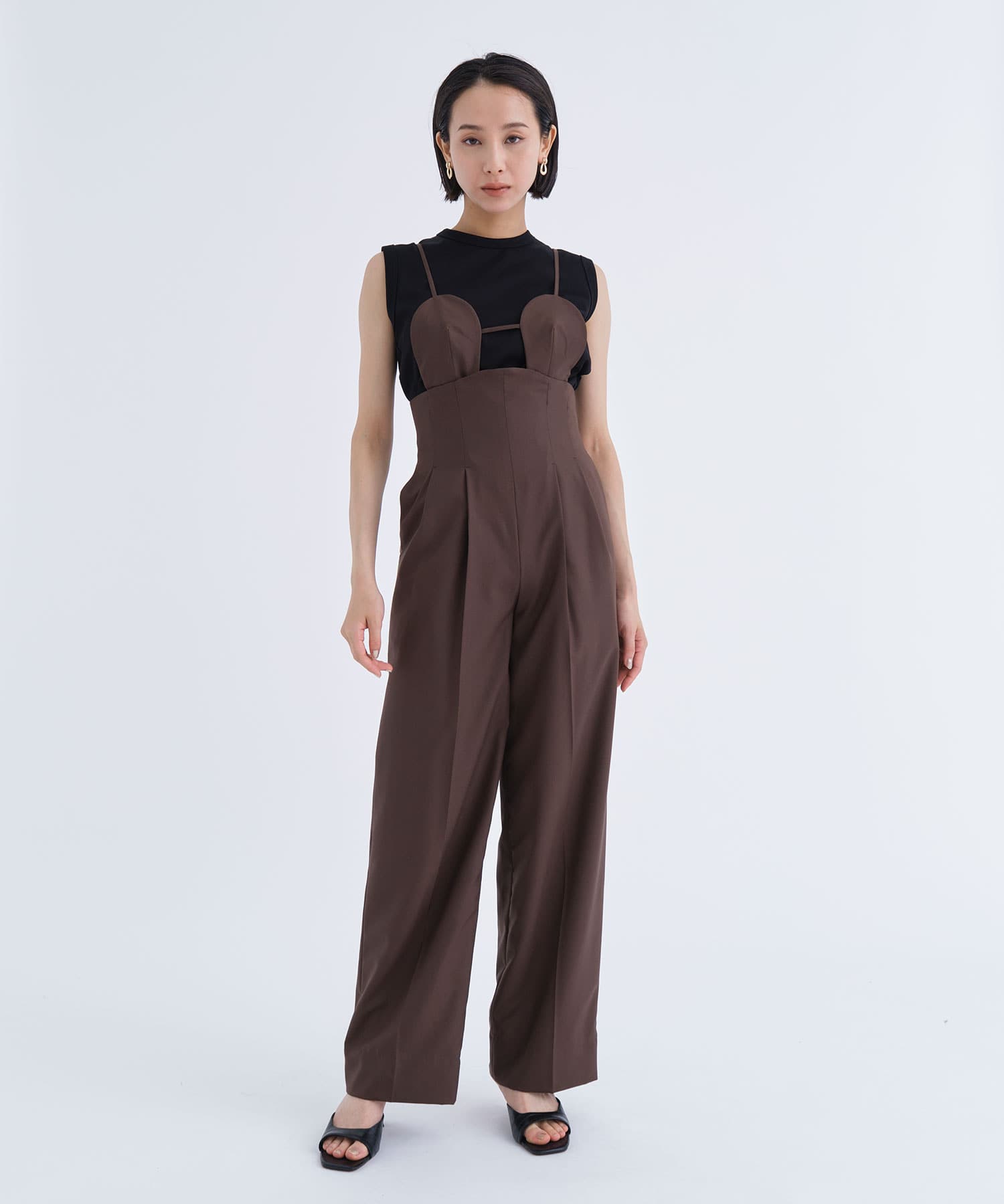 FETICO NYLON JERSEY UNDERBUST JUMPSUIT 世界的に - オールインワン