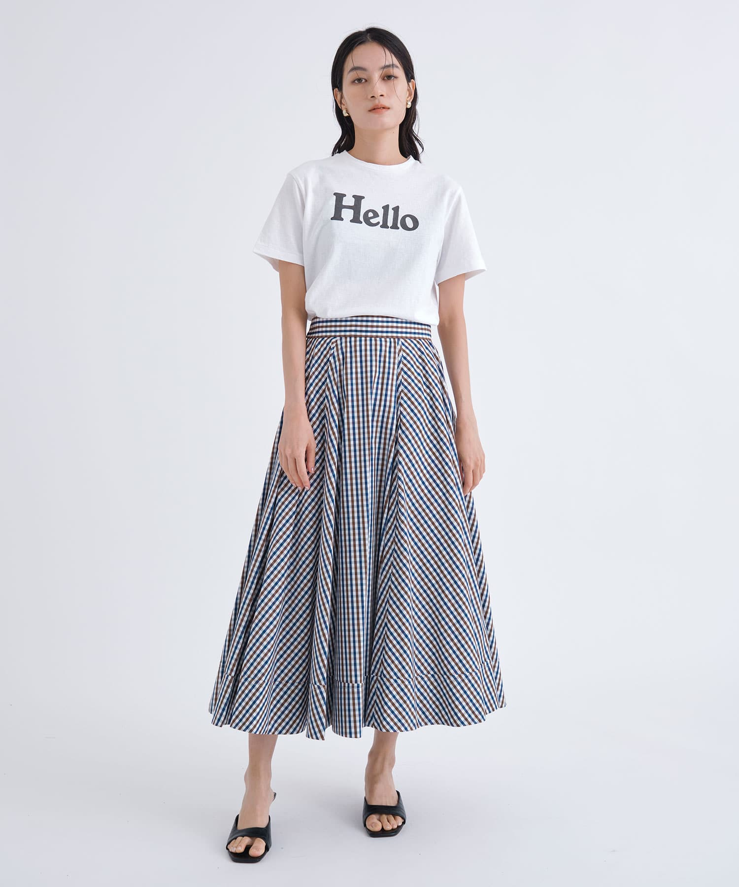 TUCK CIRCULAR SK M.GINGHAM(0 BROWN): MADISONBLUE: WOMEN｜THE TOKYO