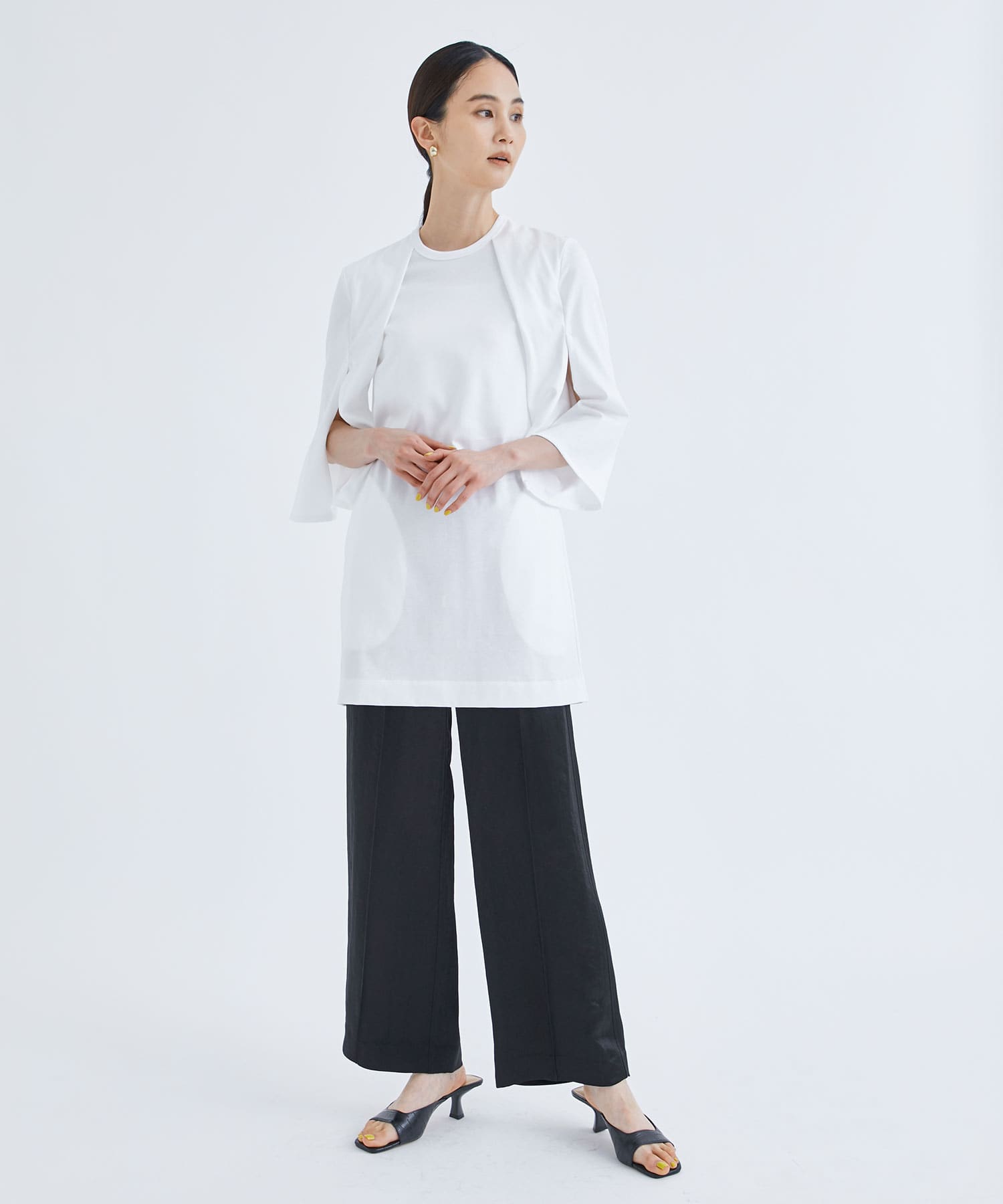 EX.slit sleeve dress Tee(FREE WHITE): CINOH: WOMEN｜THE TOKYO