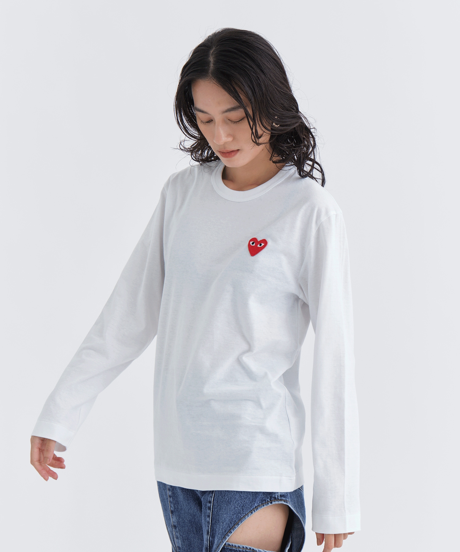 P1T118 - PLAY LONG SLEEVE T-SHIRT PLAY Comme des Garcons
