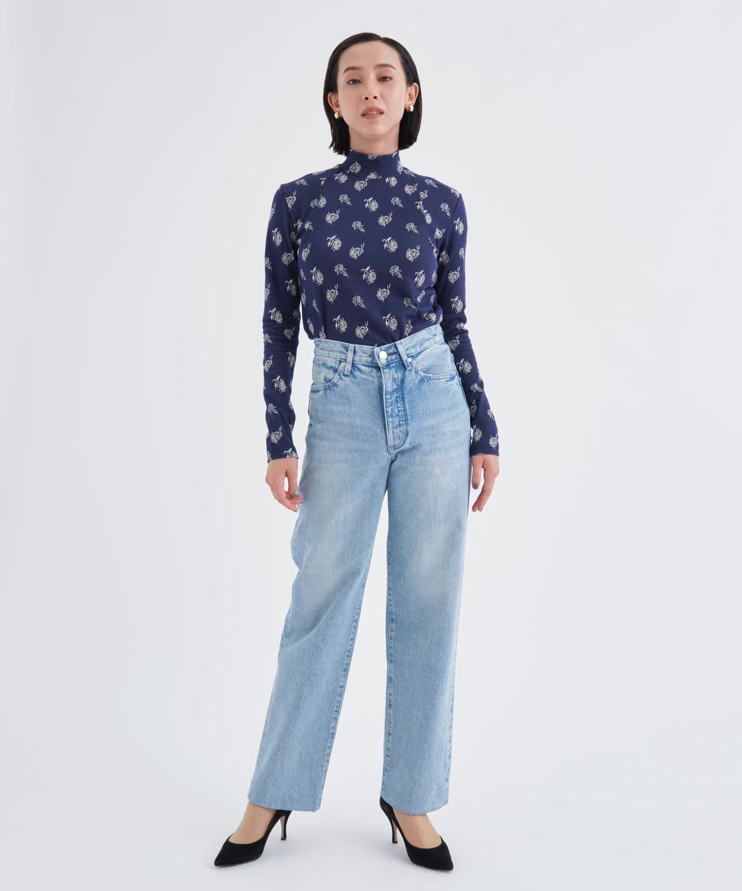 Flower Jersey TOP(36 NAVY): AKANE UTSUNOMIYA: WOMEN｜THE TOKYO