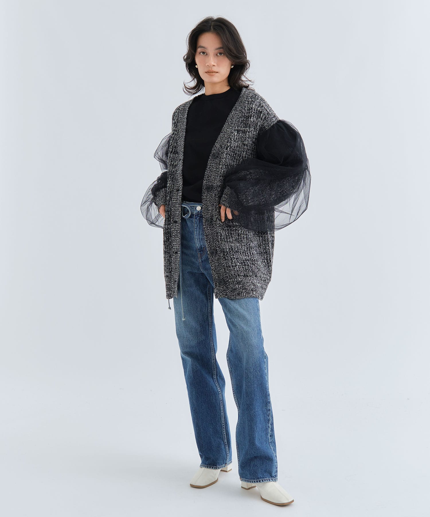 tulle knit cardigan(1 BLACK): Chika Kisada: WOMEN｜THE TOKYO