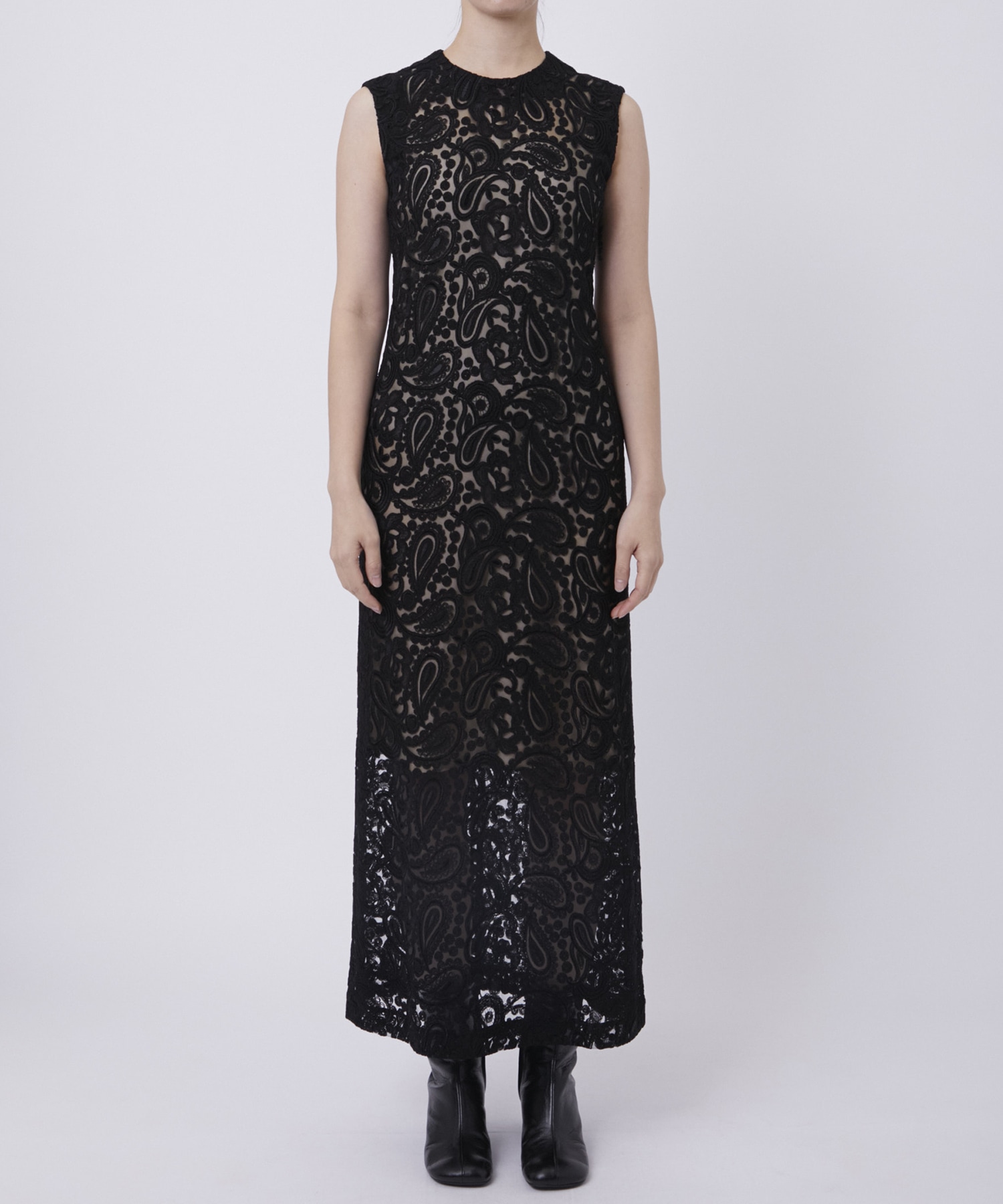 BLACK FORMAL LACE DRESS CINOH