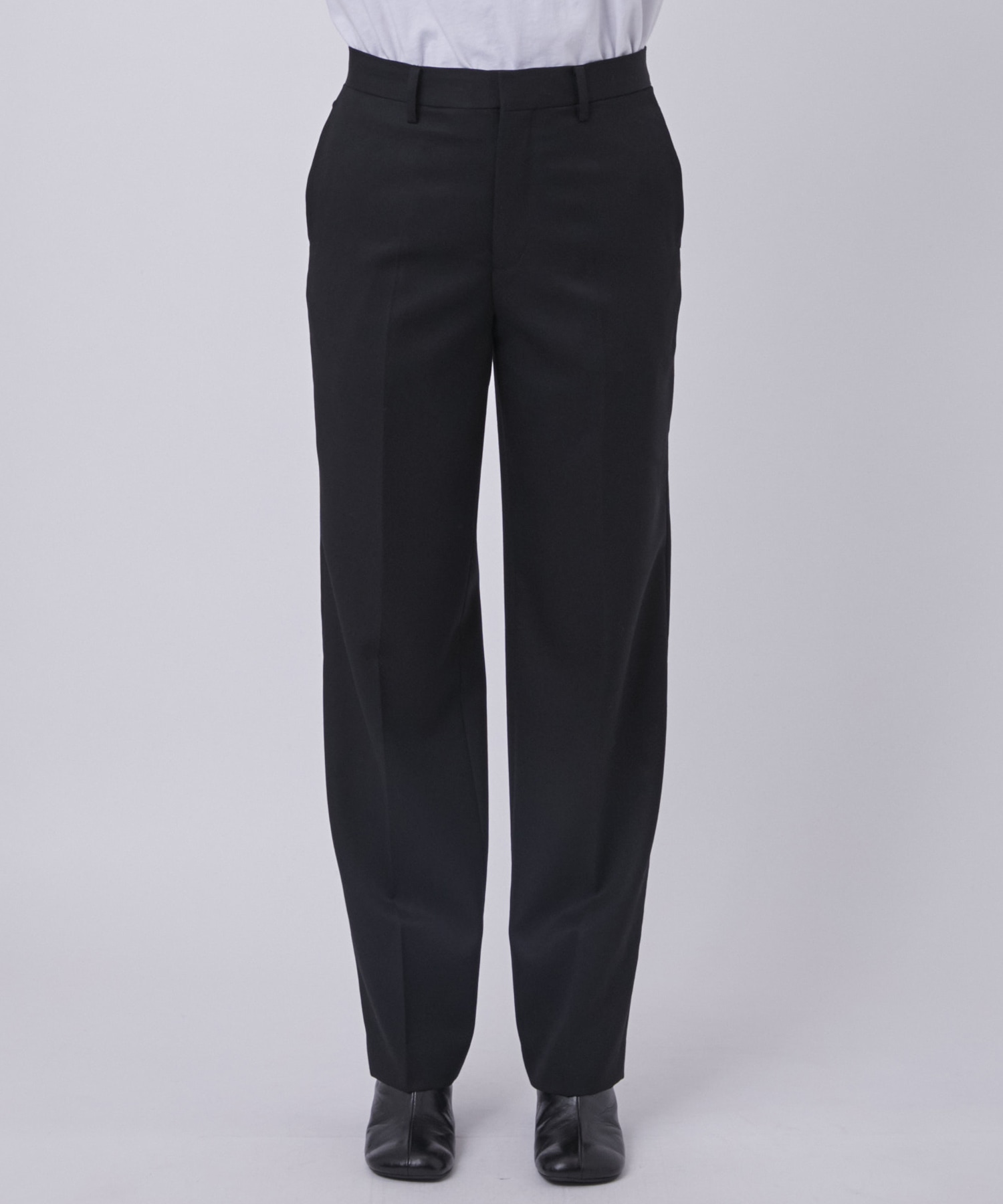 BLACK FORMAL STRAIGHT LEG TROUSERS CINOH