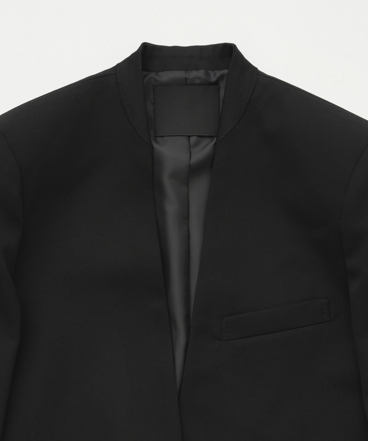 BLACK FORMAL NO COLLAR JACKET 