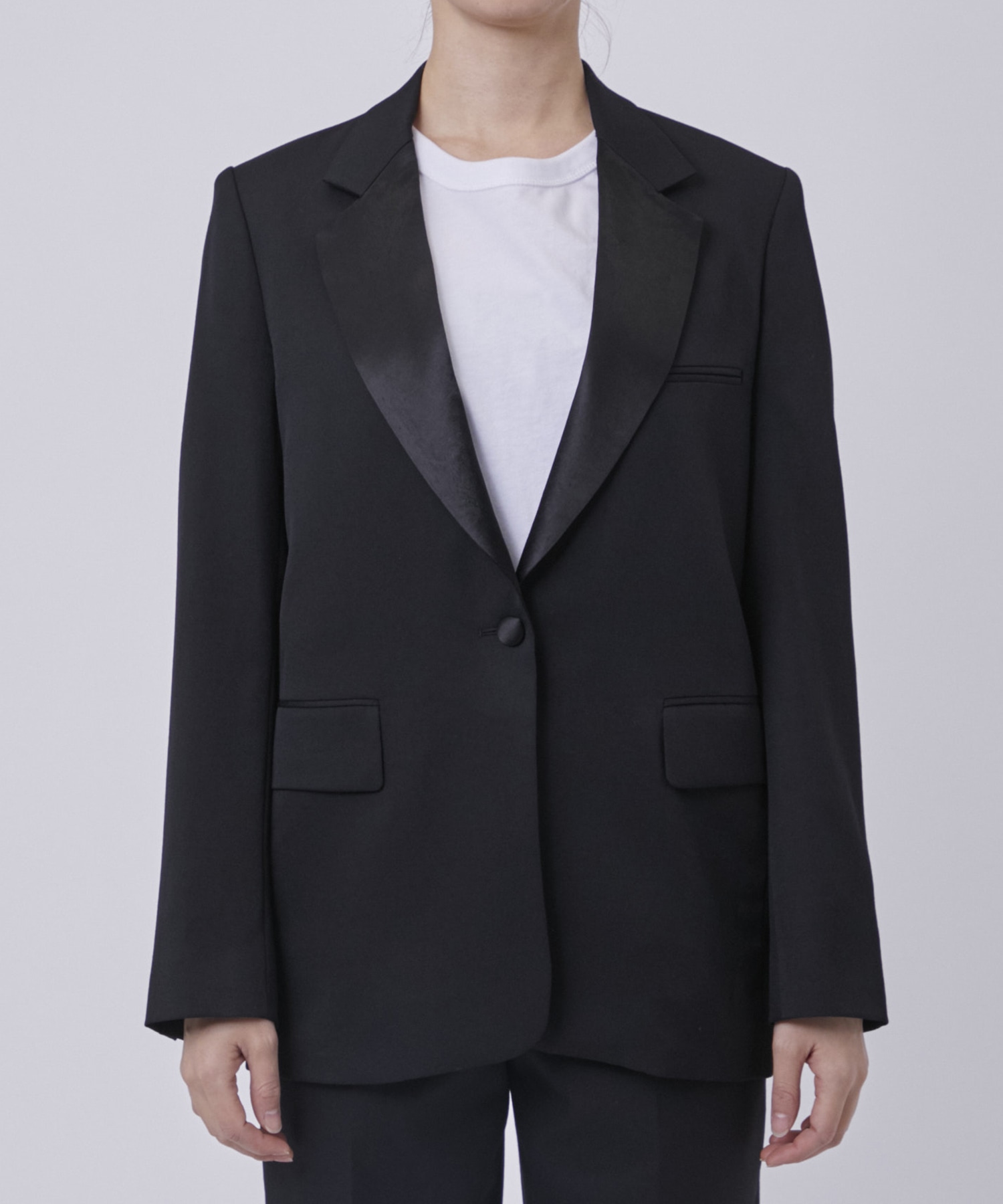 BLACK FORMAL SINGLE JACKET CINOH