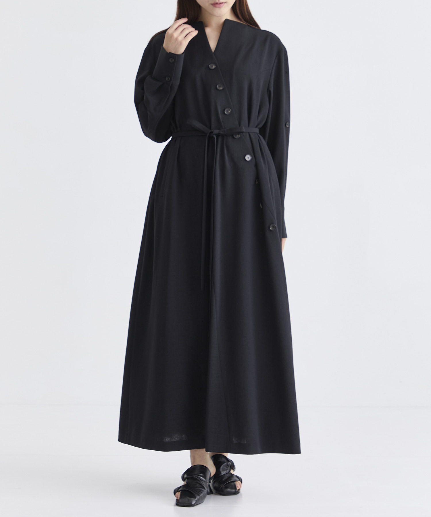 Sesilia asymmetry panel dress BK AKIRANAKA