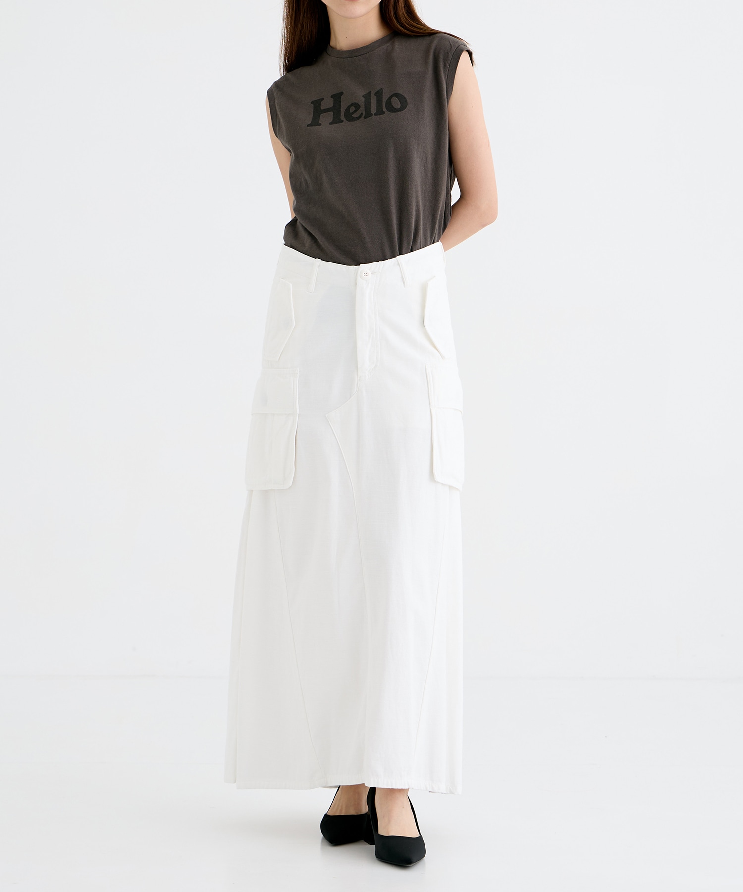 HELLO NOSLEEVE TEE MADISONBLUE