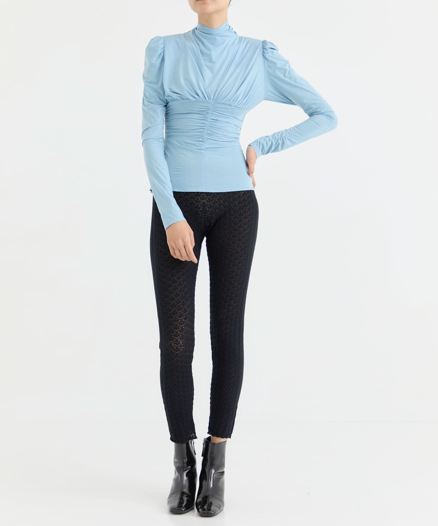 STRECH JERSEY DRAPED BLOUSE FETICO