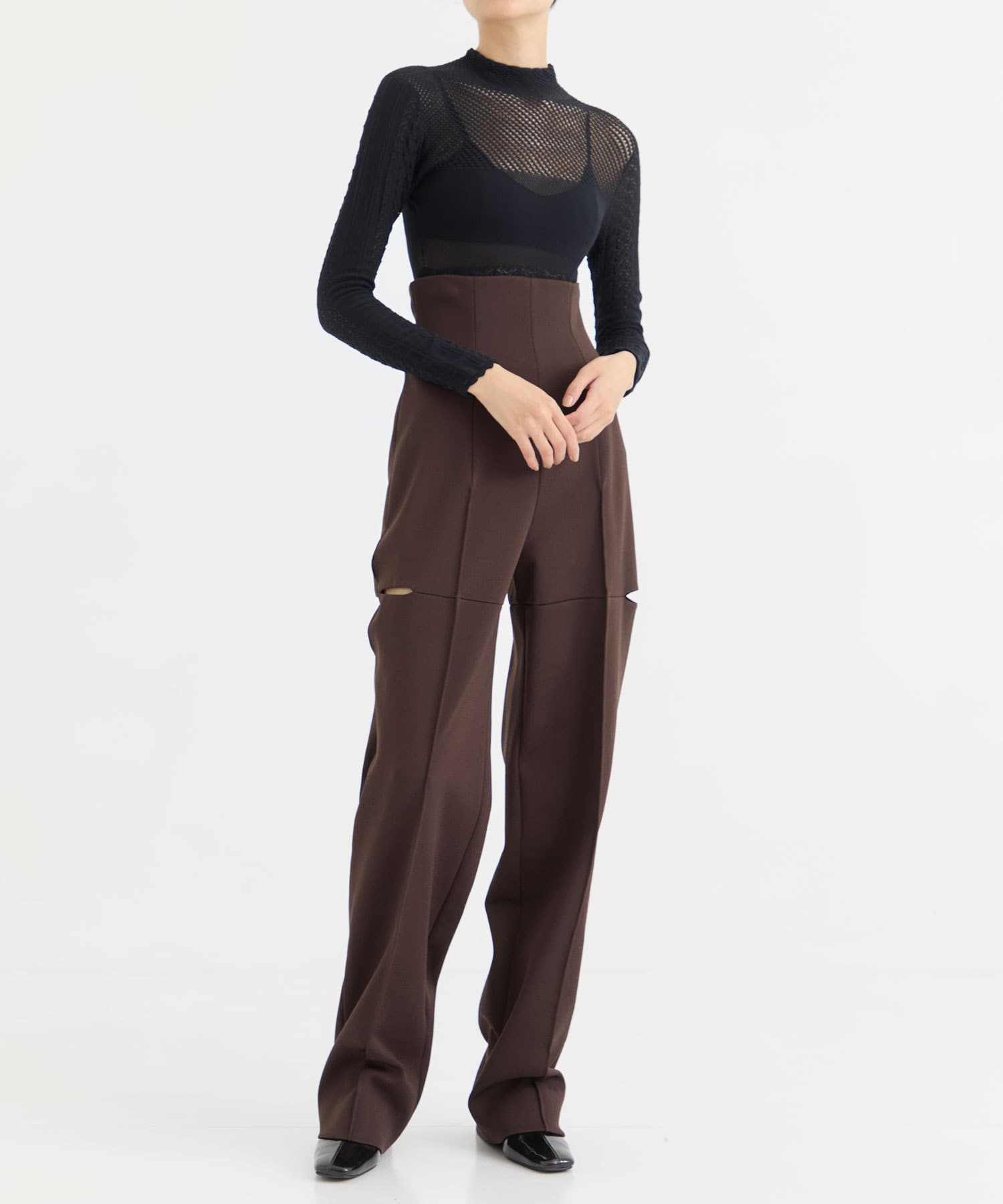 KNITTED SLIT TROUSERS FETICO