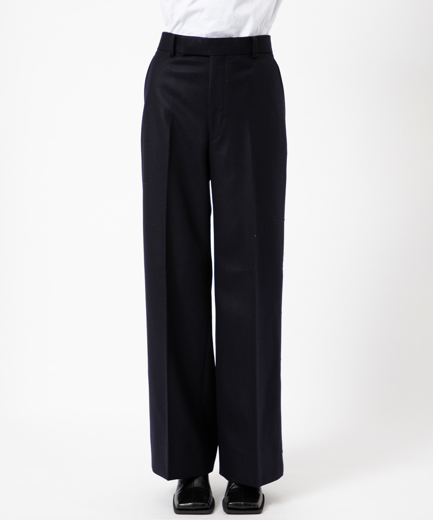 MELTON METAL LINE WIDE TROUSERS JOHN LAWRENCE SULLIVAN