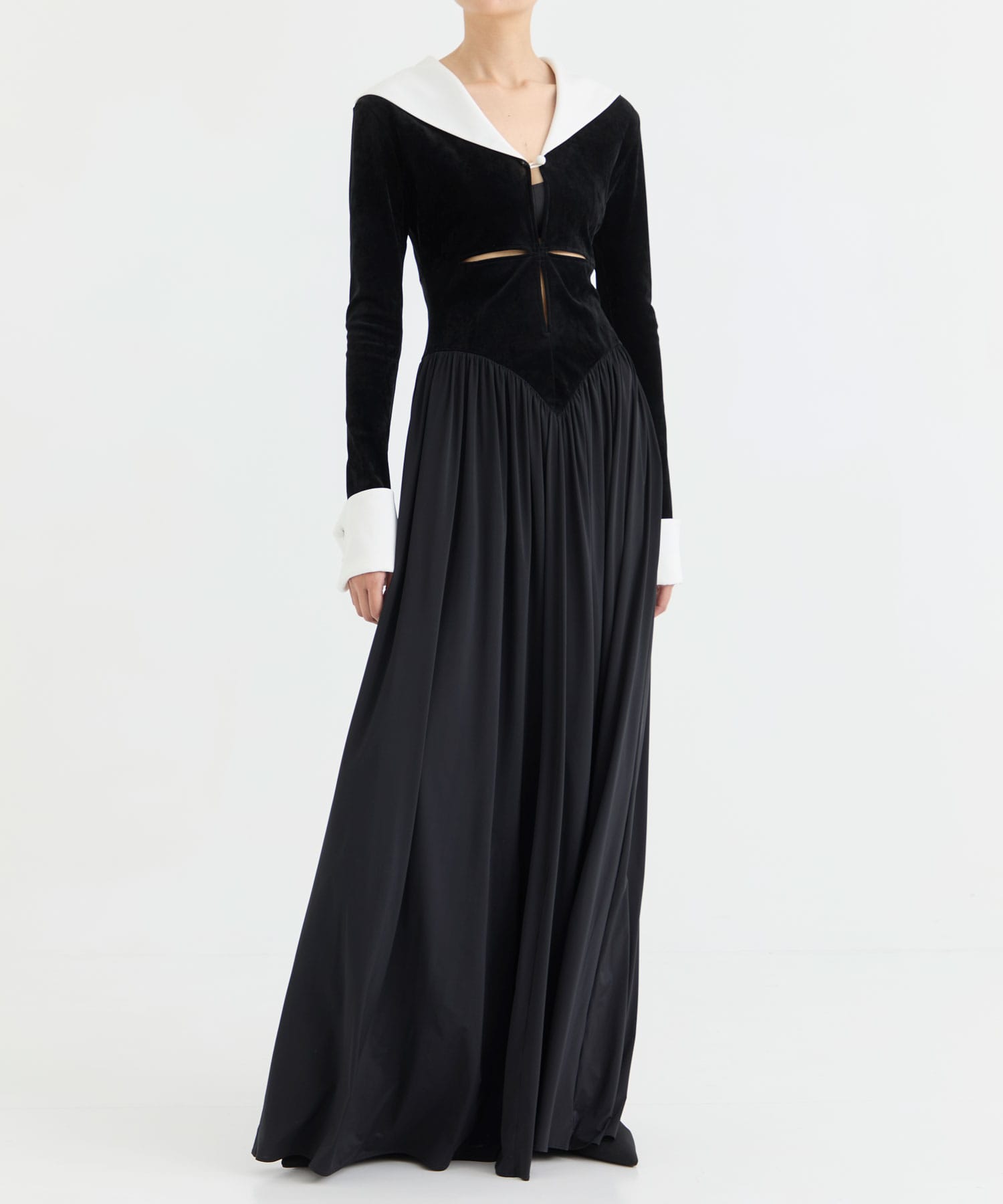 VELVET JERSEY SLIT DRESS FETICO