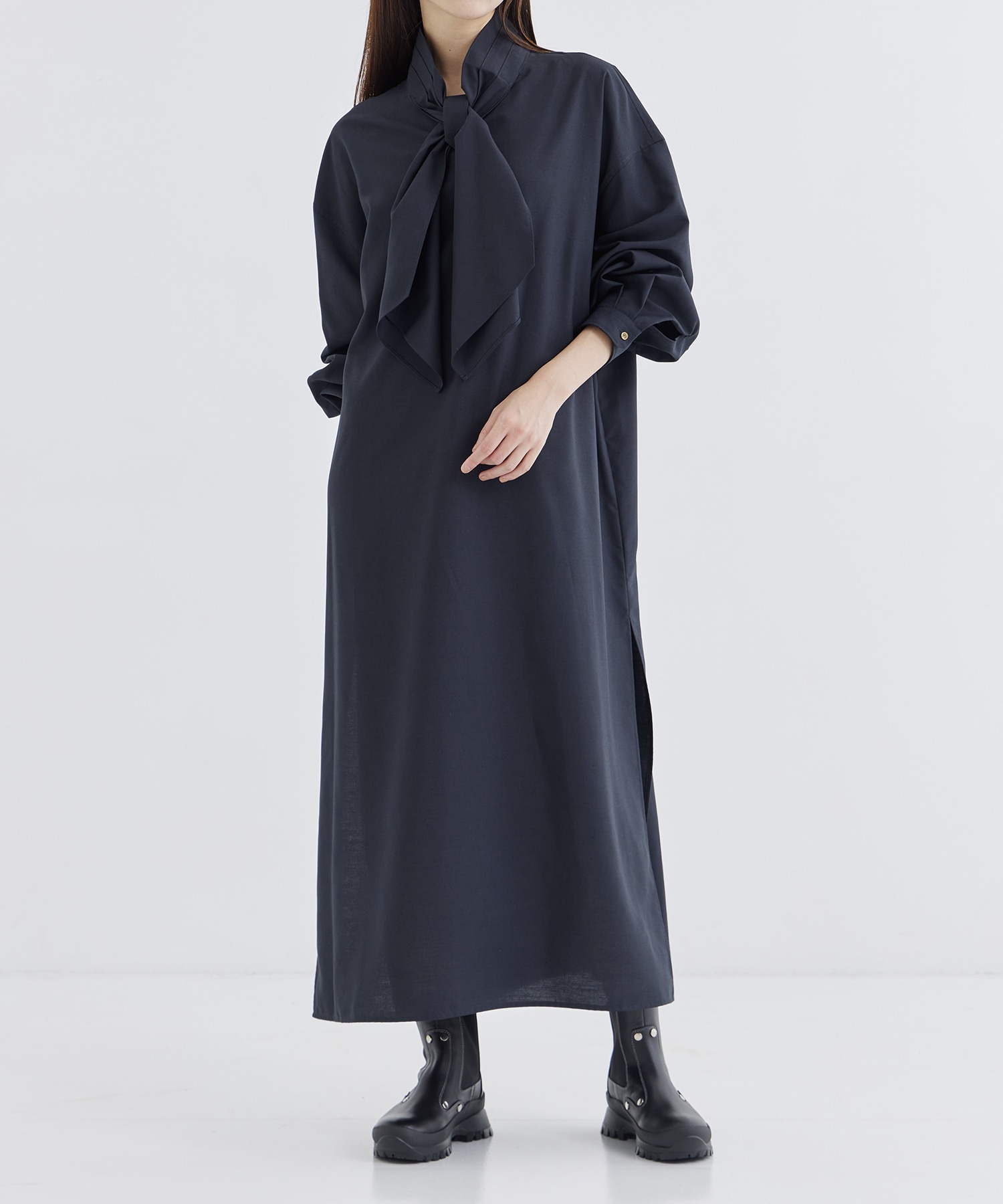 RERACS SCARF COLLAR PULLOVER DRESS THE RERACS