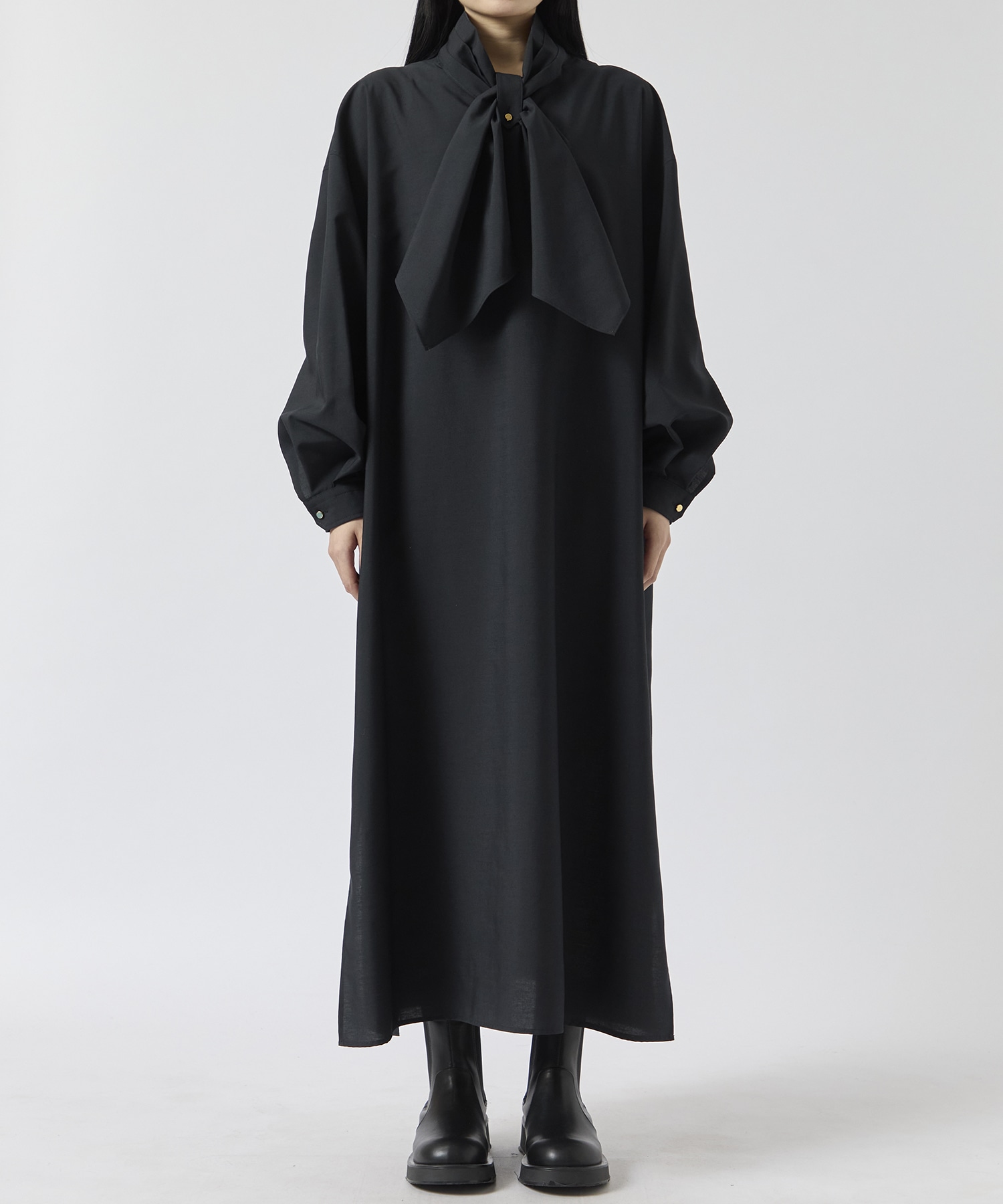 RERACS SCARF COLLAR PULLOVER DRESS THE RERACS