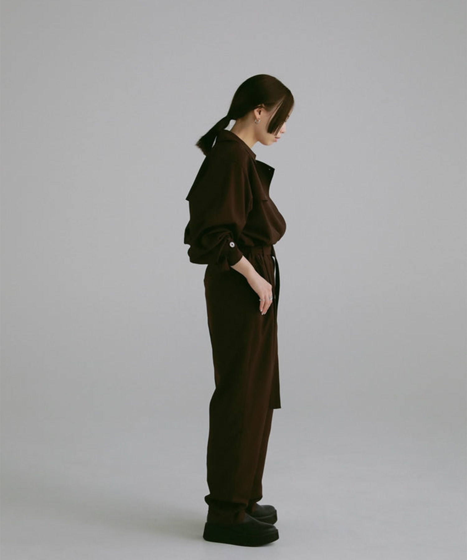 trench collar jumpsuit Louren