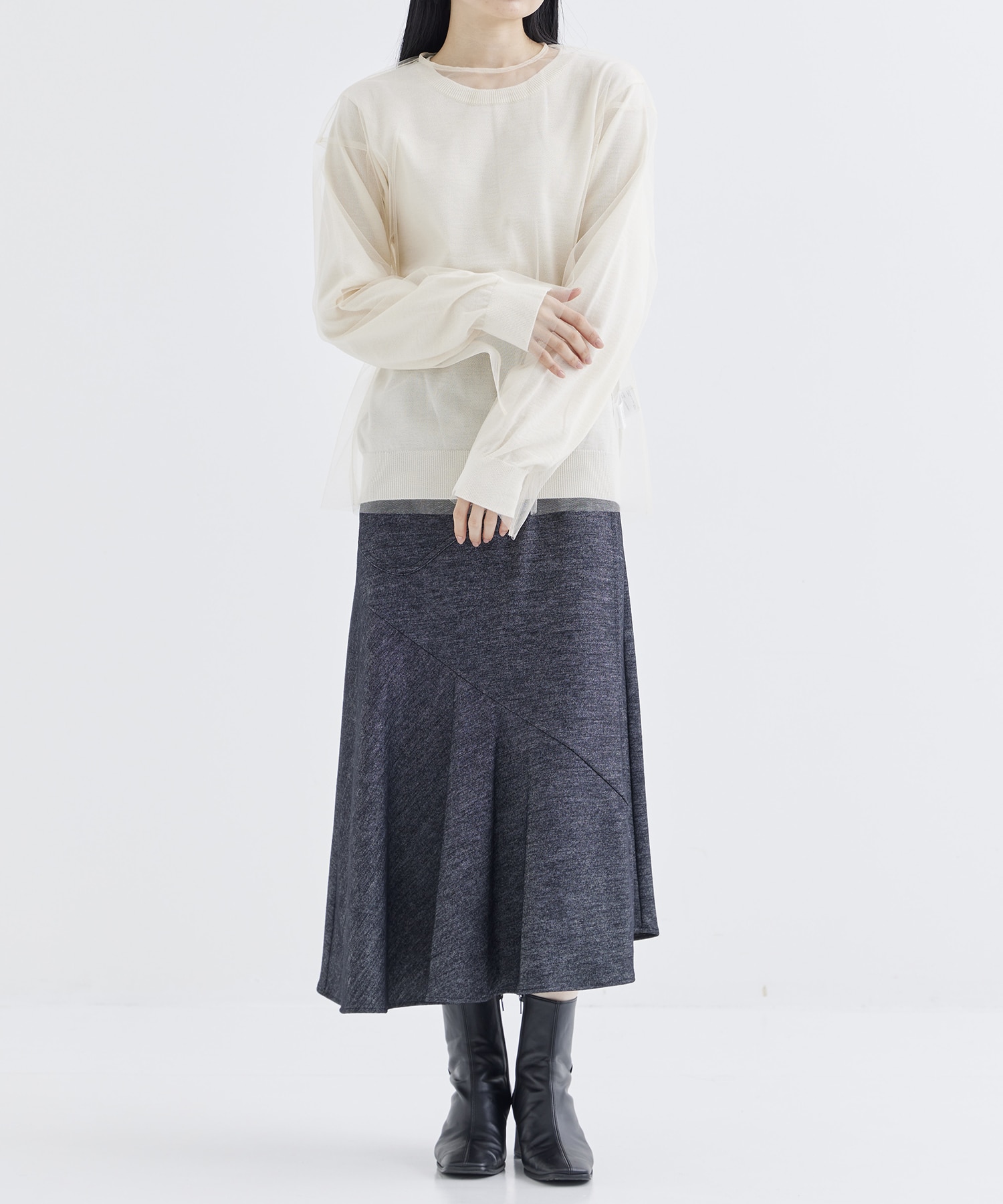 別注Tulle Combination Knit PO Chika Kisada