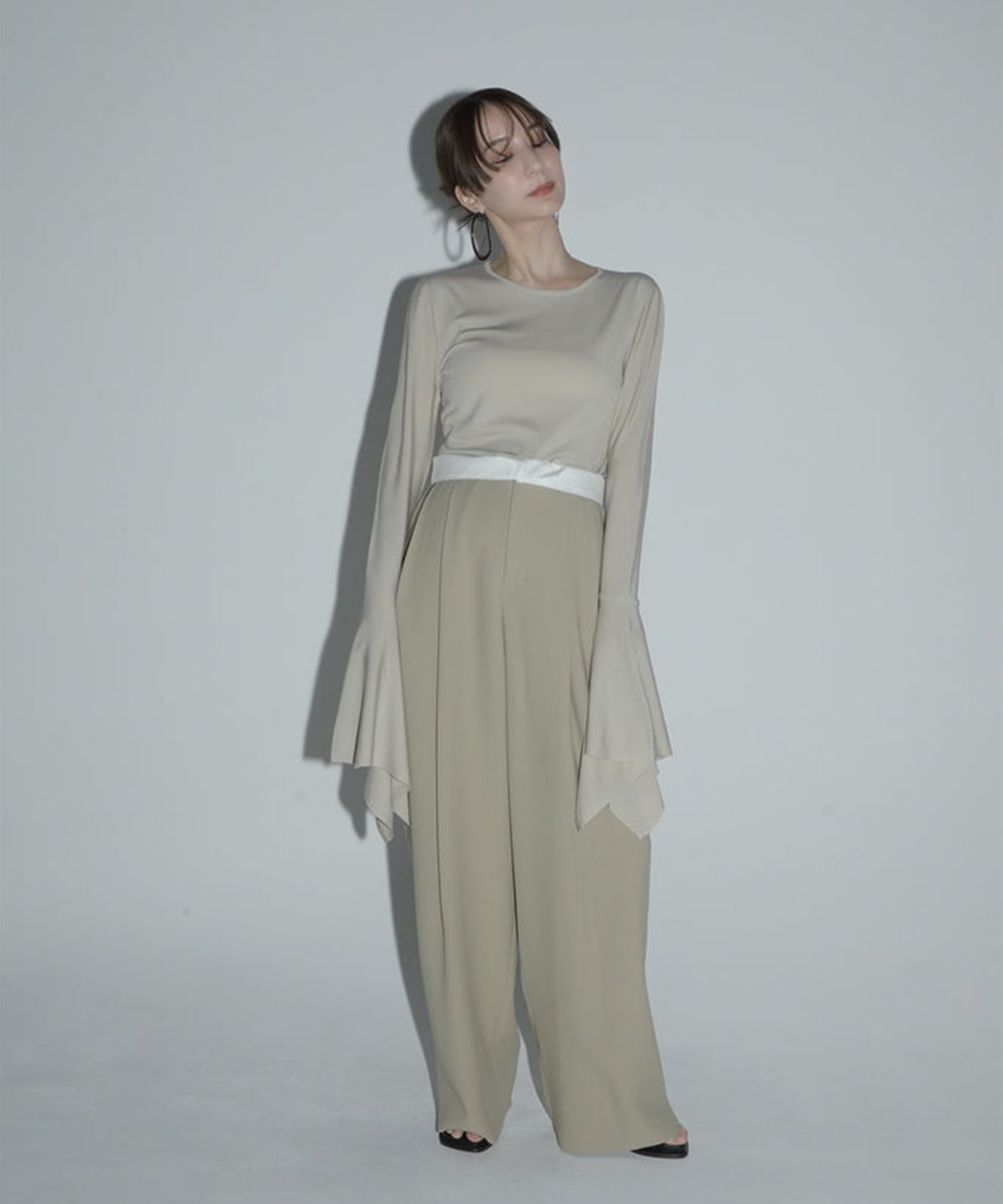 flare sleeve knit tops Louren