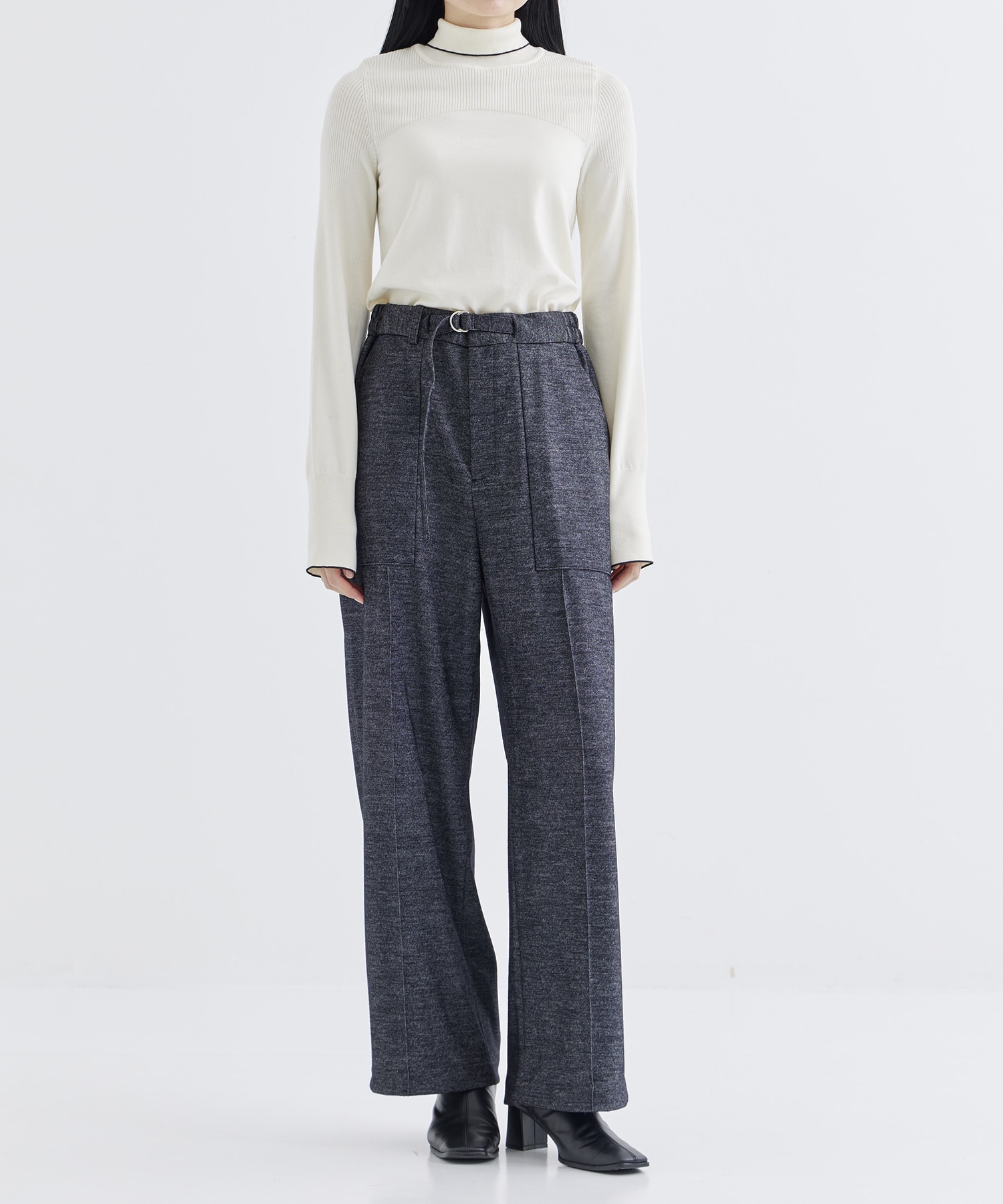 WASHABLE TWEEDY JERSEY BAKER PANTS THE TOKYO