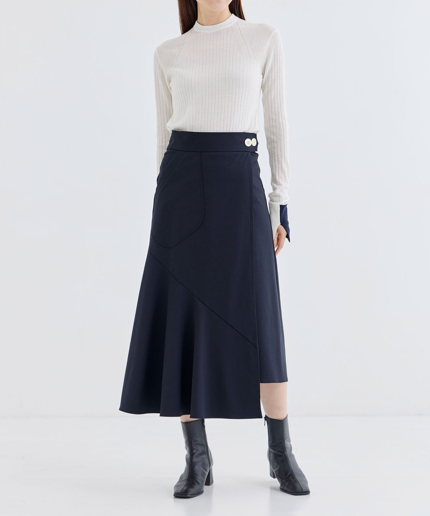 MAT WASHABLE HIGH FANCTION JARSEY WRAP SKIRT THE TOKYO