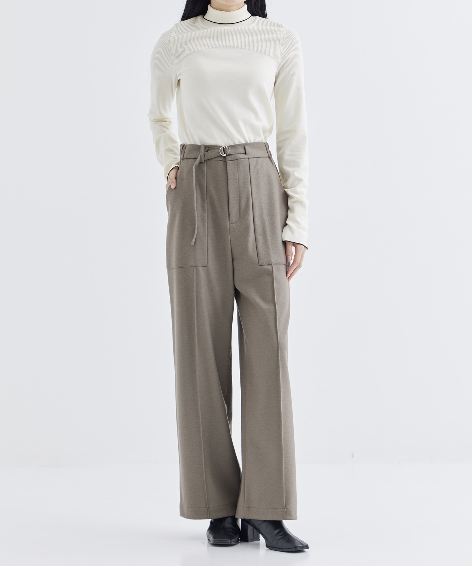 WASHABLE FLANNEL CASHMERE TOUCH JERSEY BAKER PANTS THE TOKYO