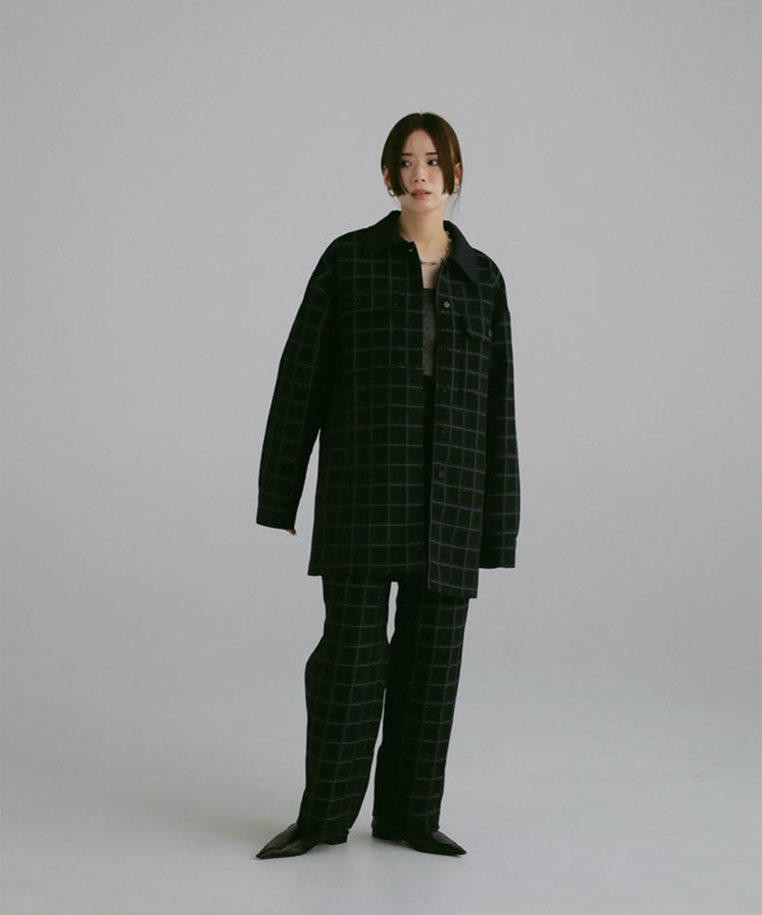 velvet jacquard check blouson Louren