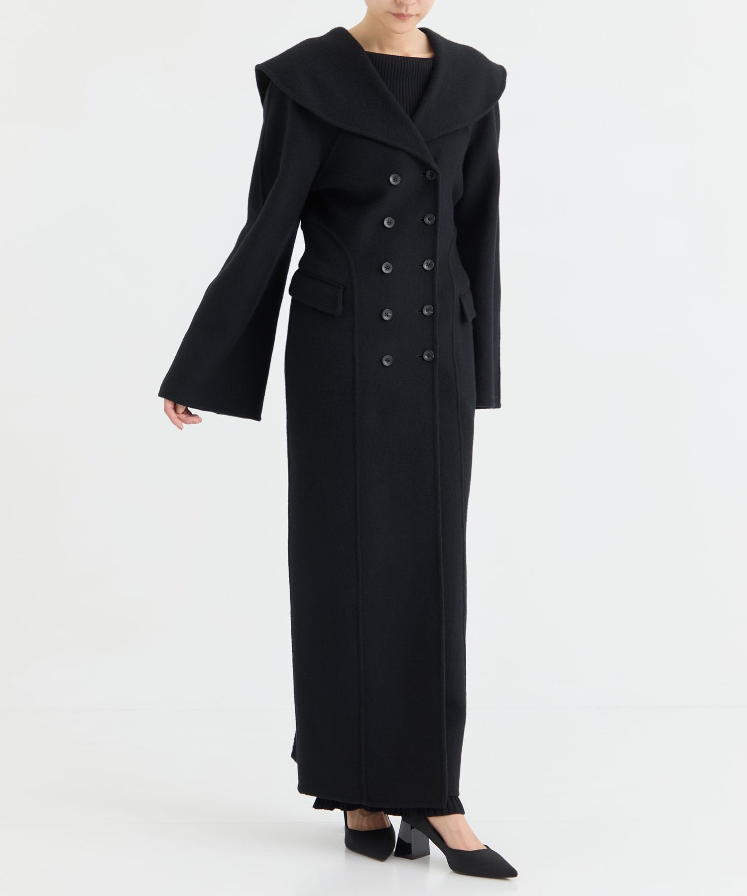 SAILOR COLLAR WOOL COAT FETICO