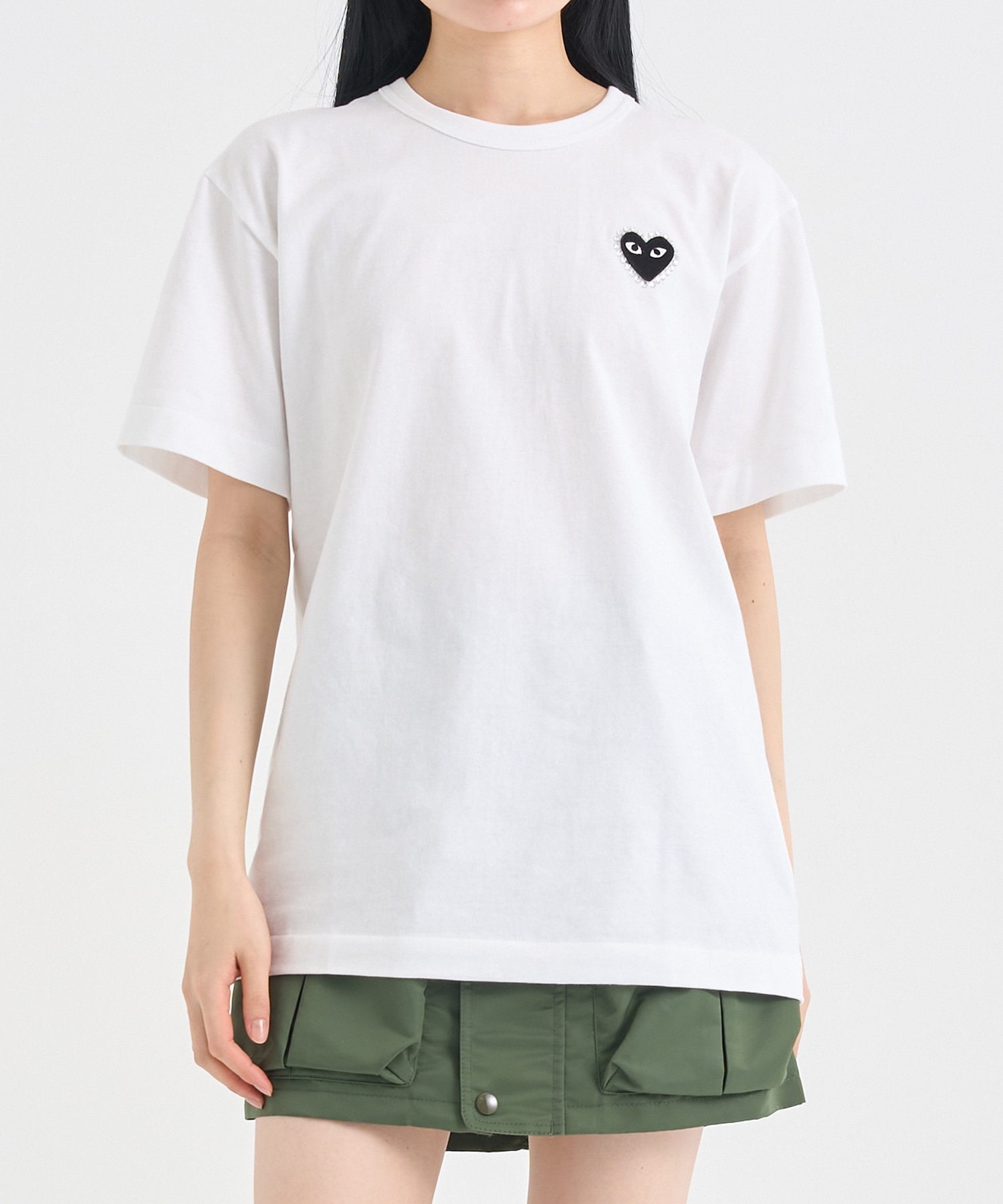 T-SHIRT RHINESTONE EMBLEM S/S PLAY Comme des Garcons