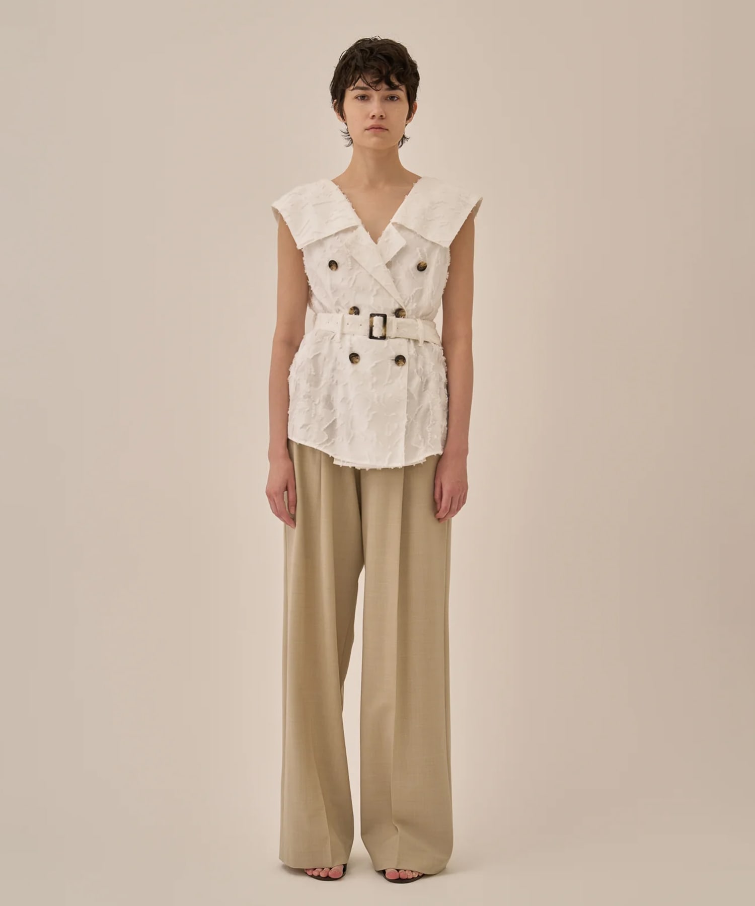 Block flower shirt WH AKIRANAKA