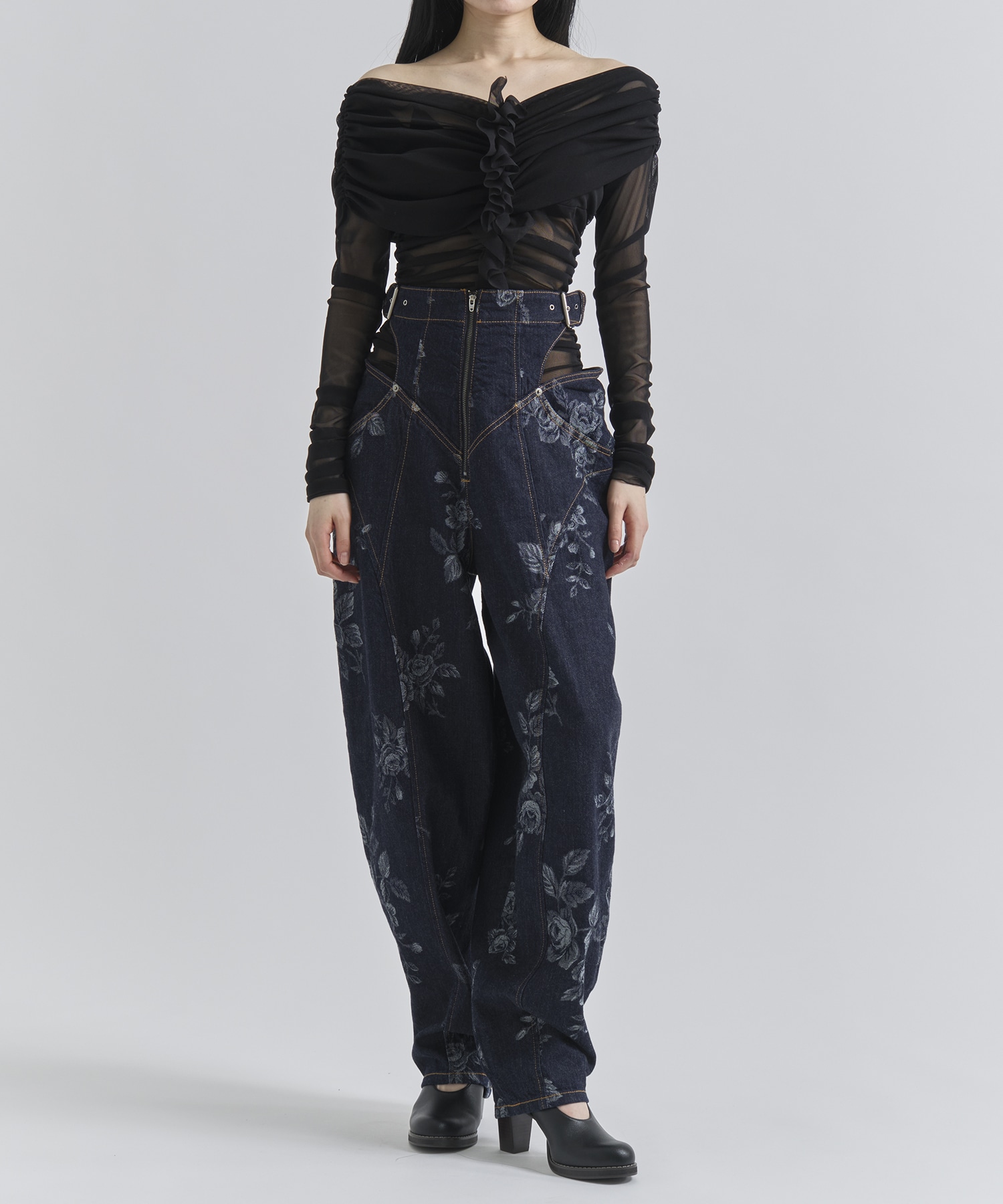 TULLE FRILLED BODYSUIT FETICO