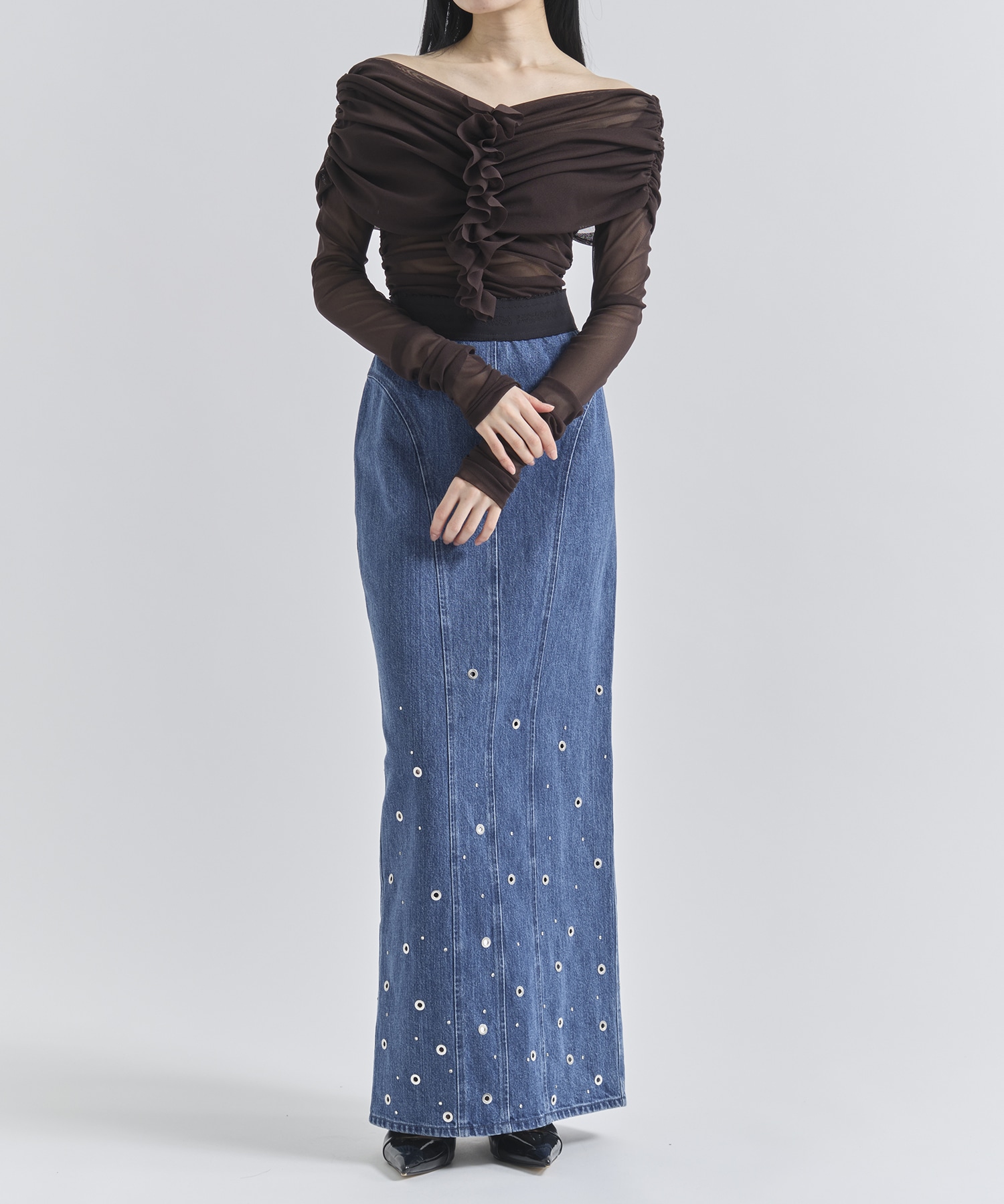 TULLE FRILLED BODYSUIT FETICO