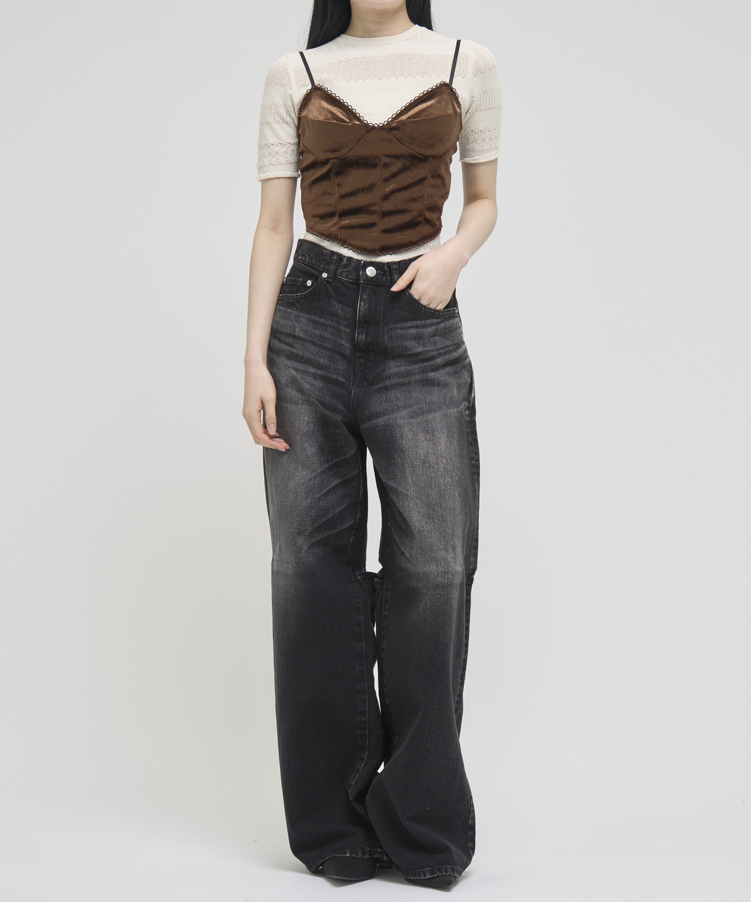 VELOUR CORSET CAMI FETICO