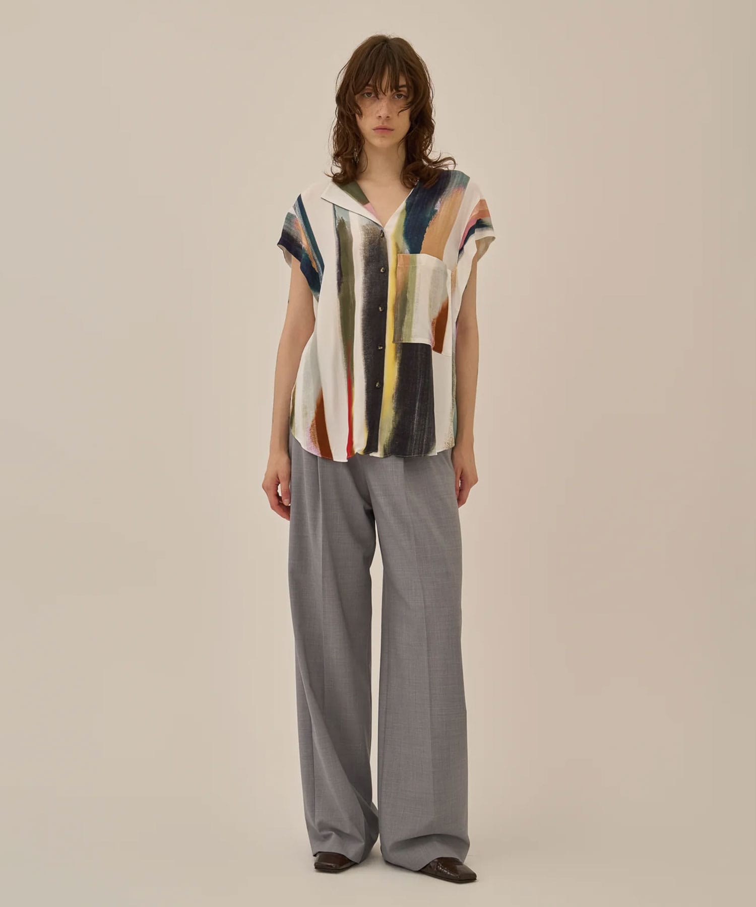 Empty stripe shirt WH AKIRANAKA