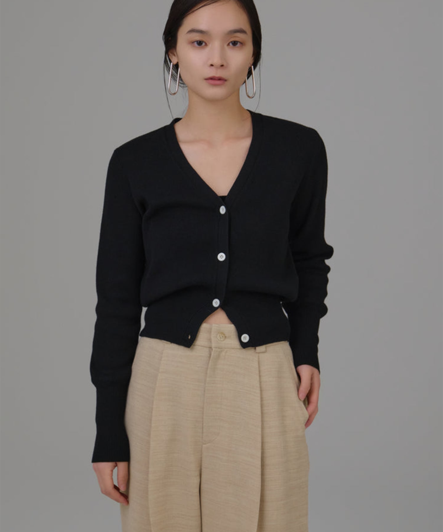 Vneck knit compact cardigan Louren