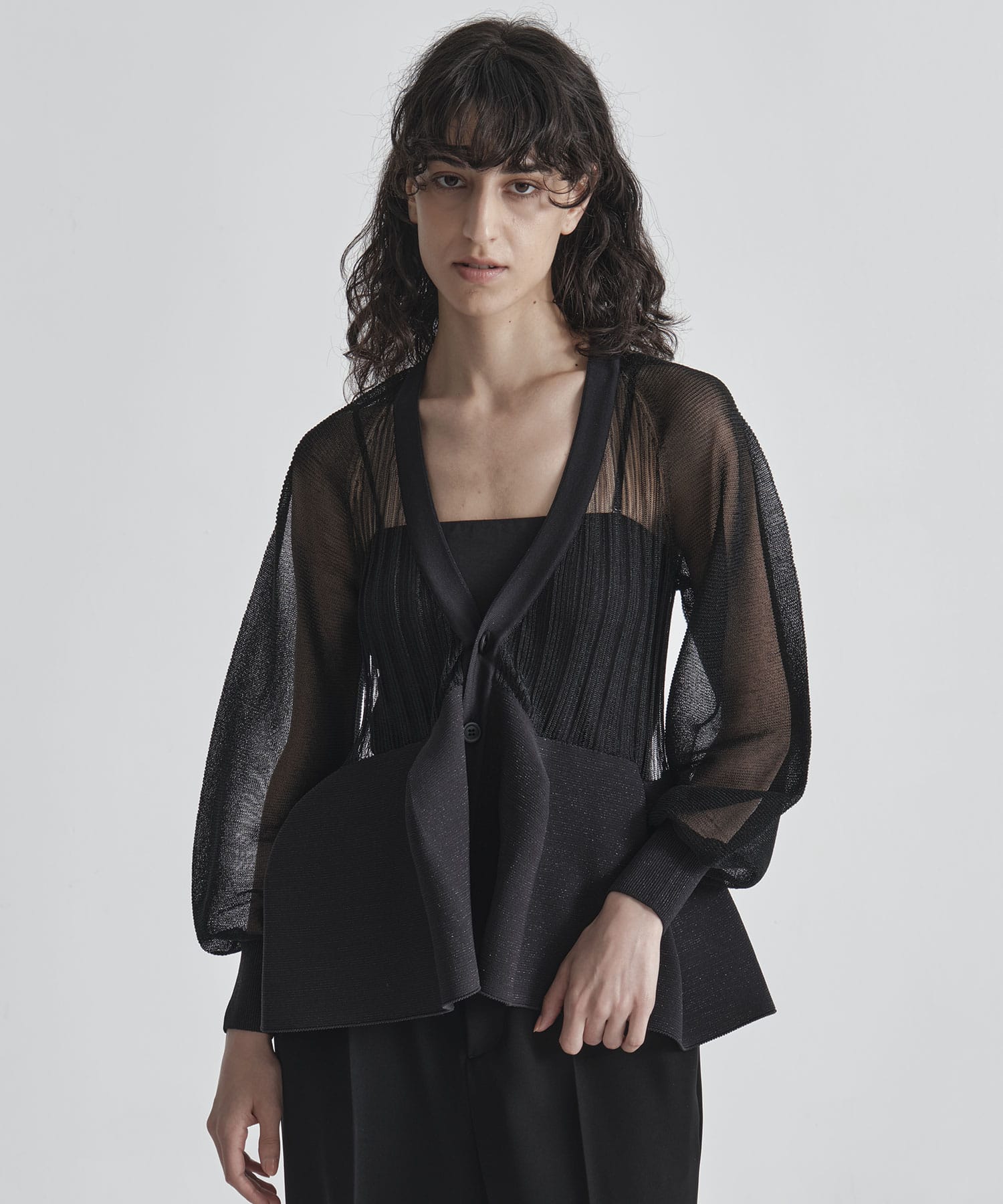 POTTERY LUCENT GLITTER PUFF SLEEVE CARDIGAN CFCL