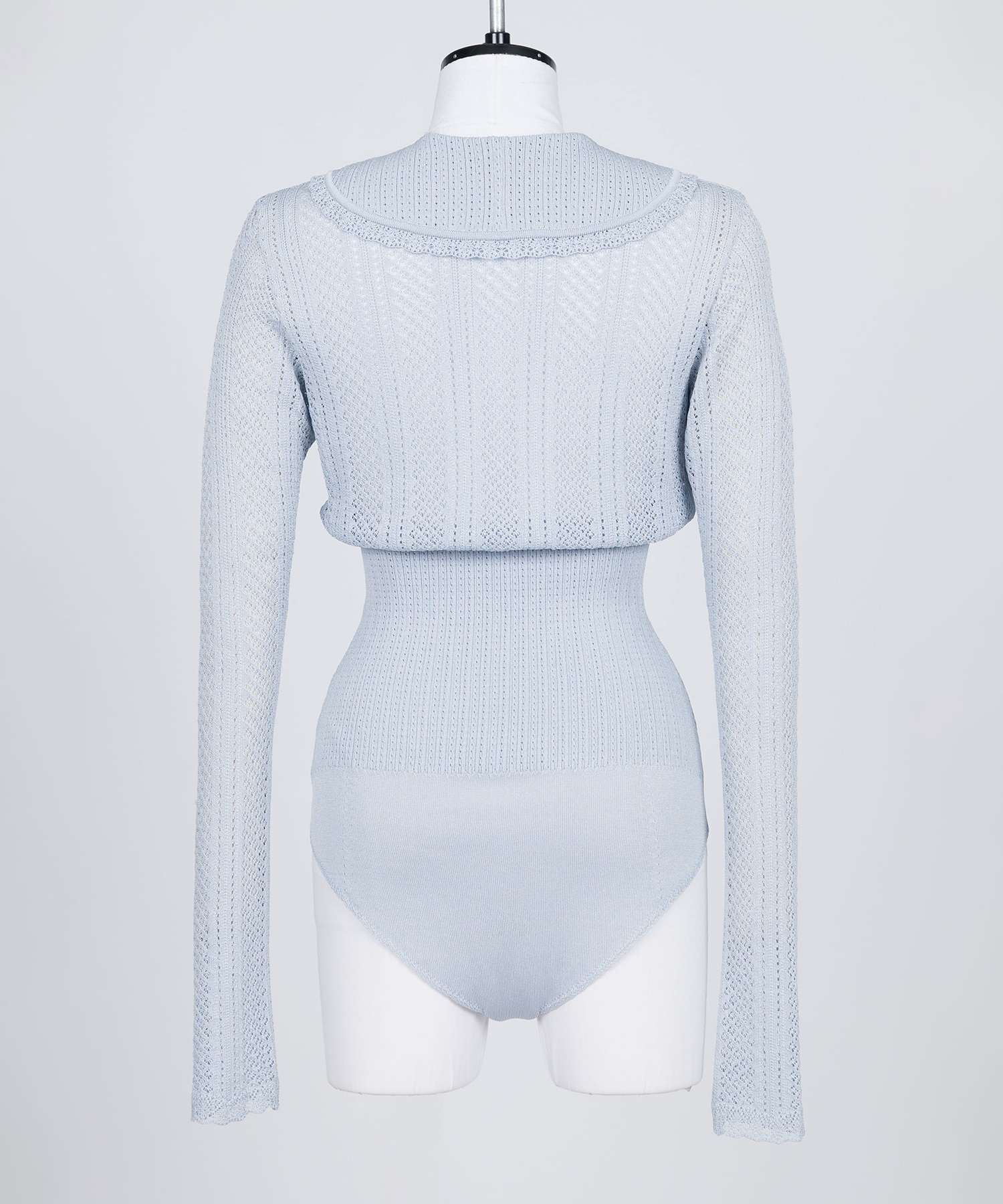 LACE KNIT SAILOR COLLAR BODYSUIT FETICO