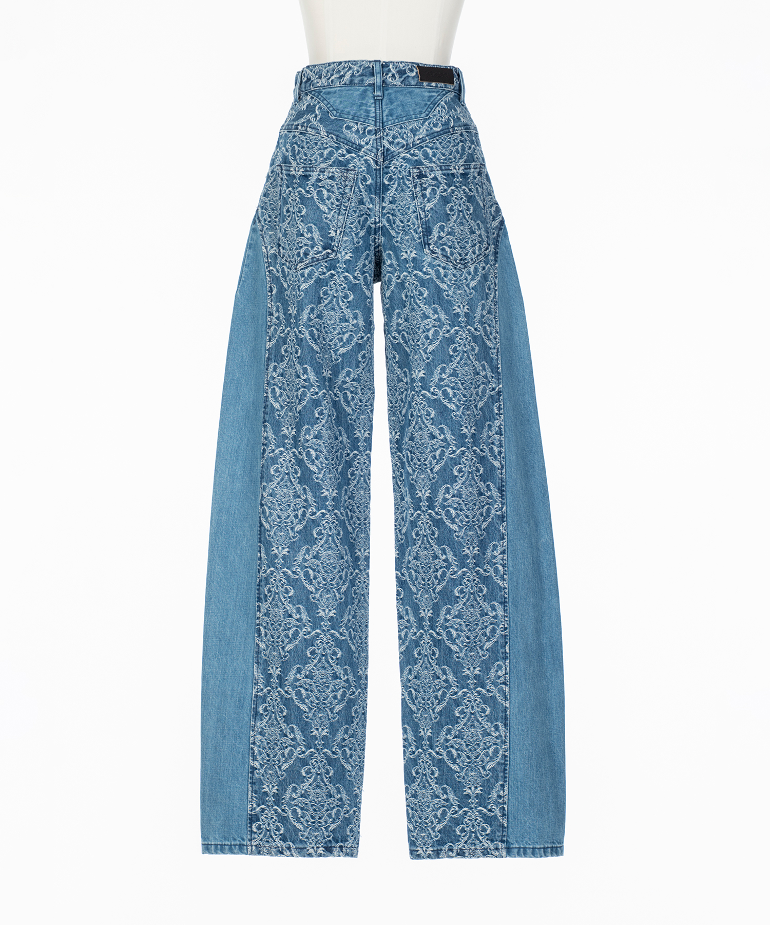 DAMASK-JACQUARD DENIM CURVE-FIT HIGH-RISE JEANS FETICO