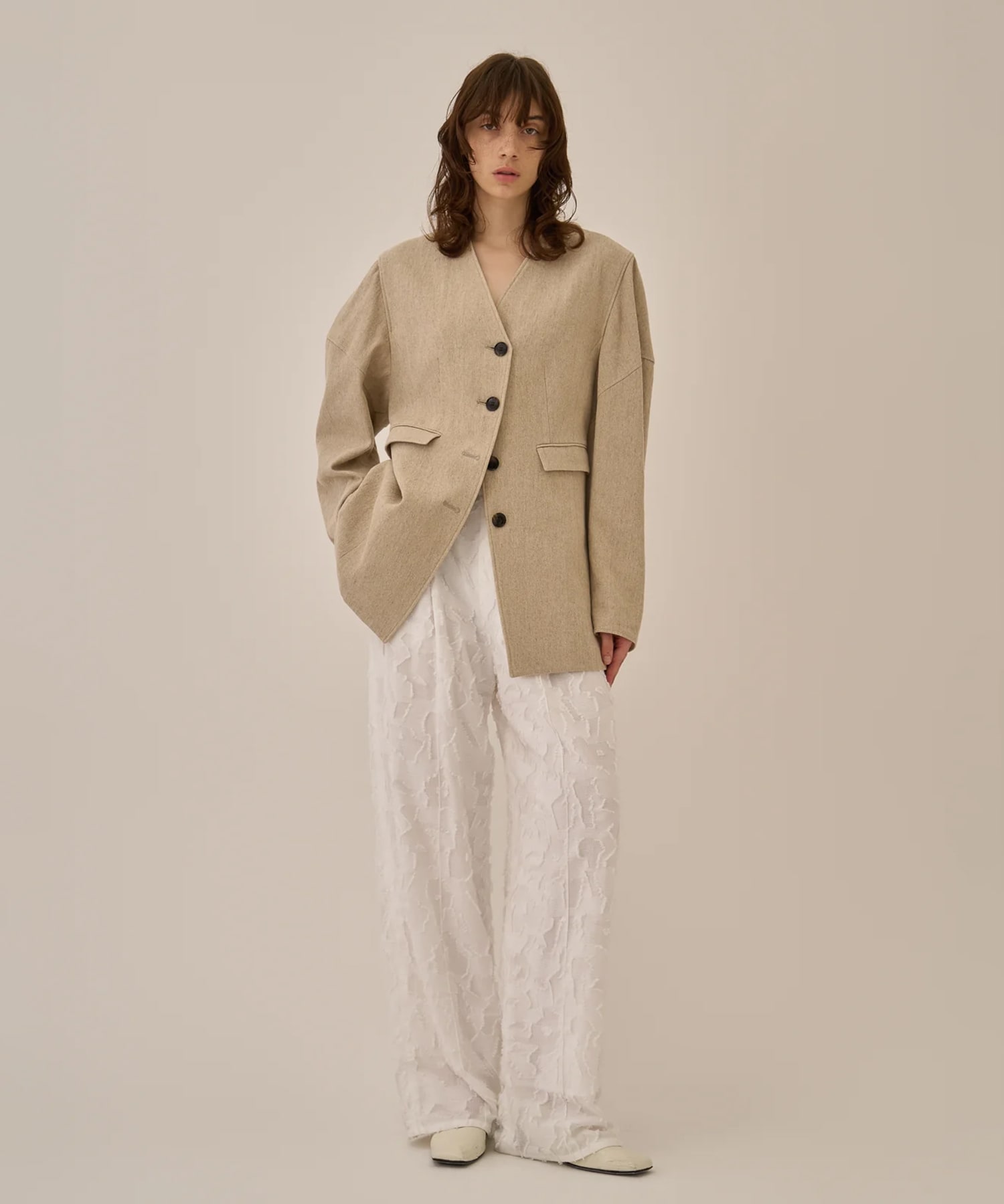 Block flower pants WH AKIRANAKA