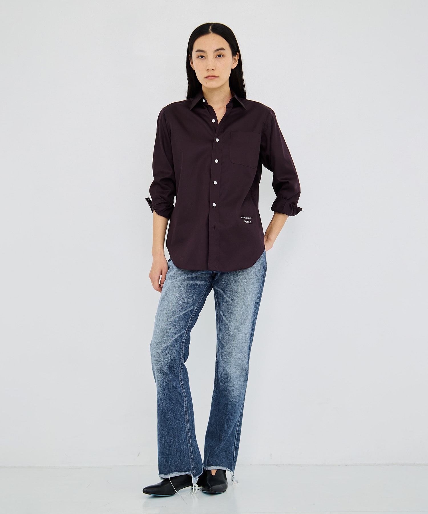 TRANE L/S SHIRT SATIN MADISONBLUE