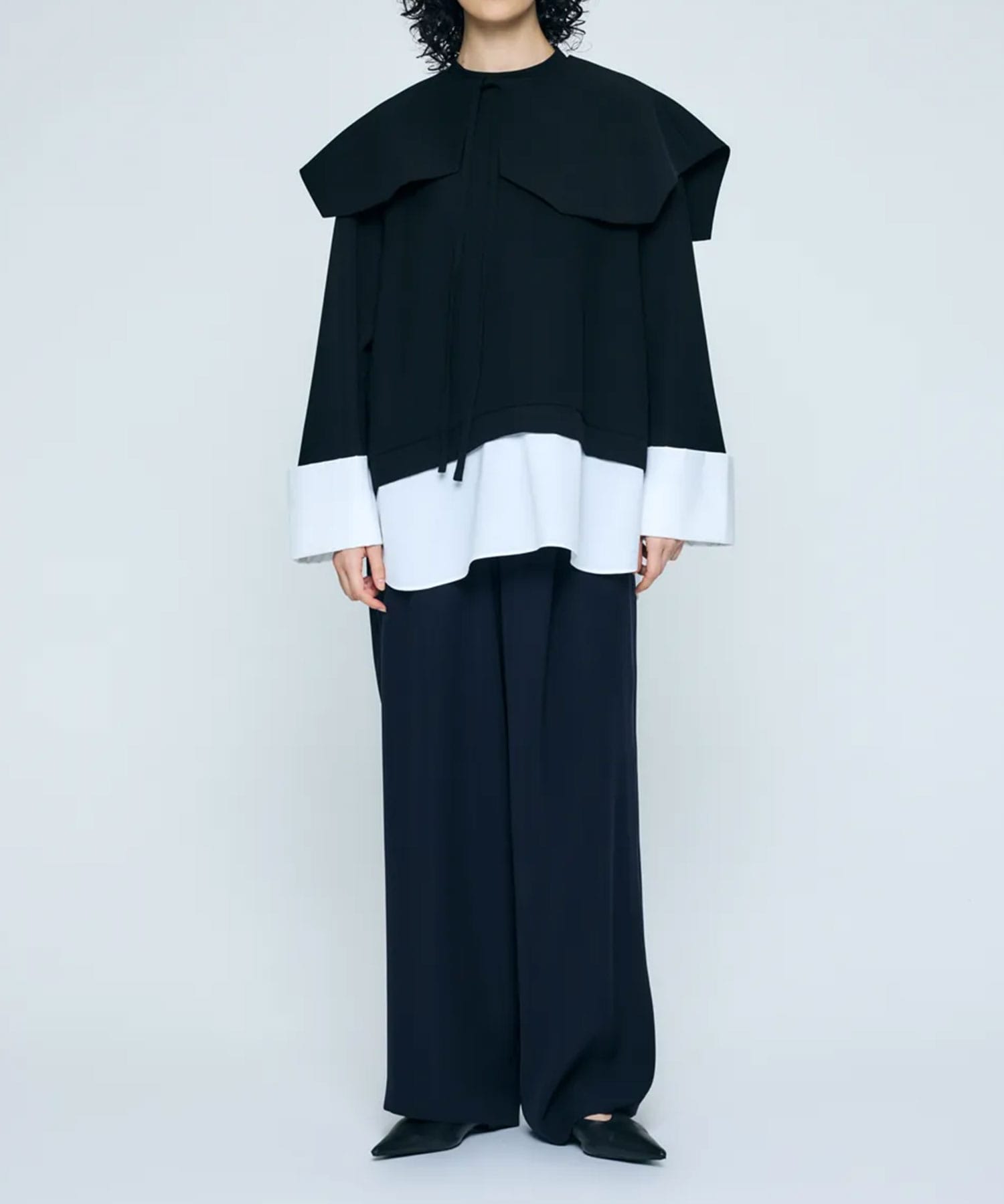 DOUBLE CUFFS BOX PULLOVER ENFOLD