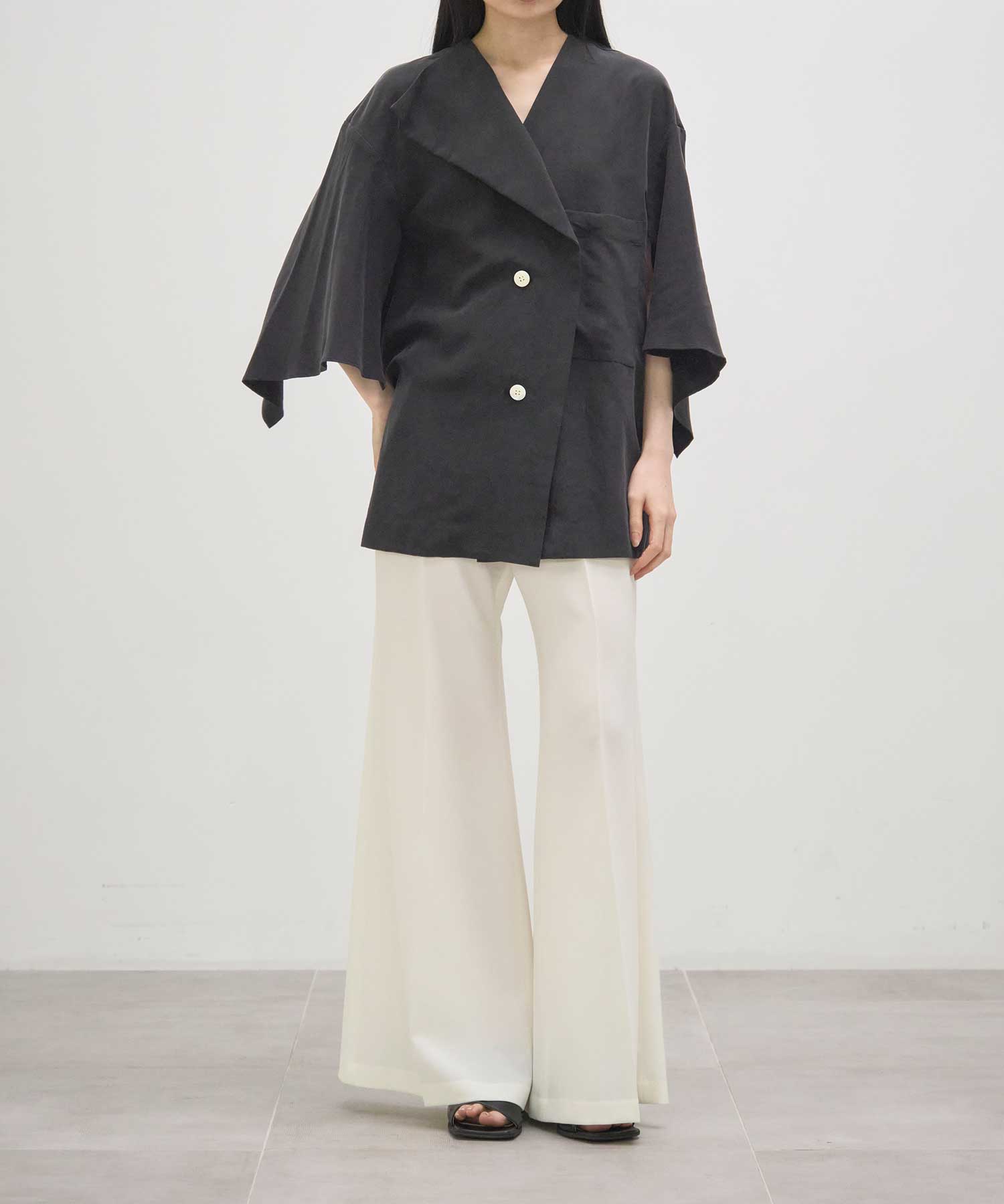 Liese panel sleeve shirt BK AKIRANAKA