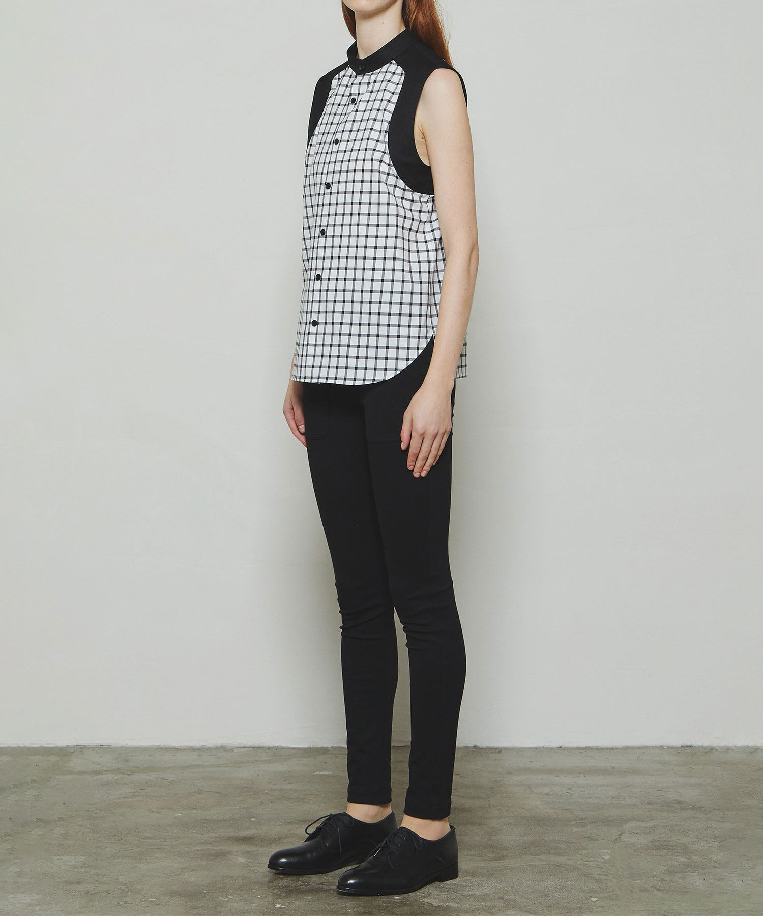 RERACS BAND COLLAR SLEEVELESS SHIRT THE RERACS