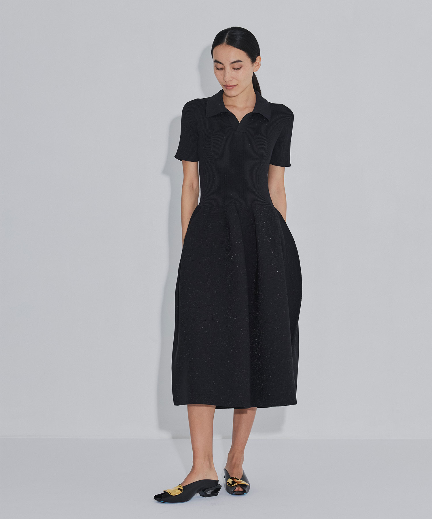 POTTERY GLITTER SHORT SLEEVE POLO DRESS CFCL