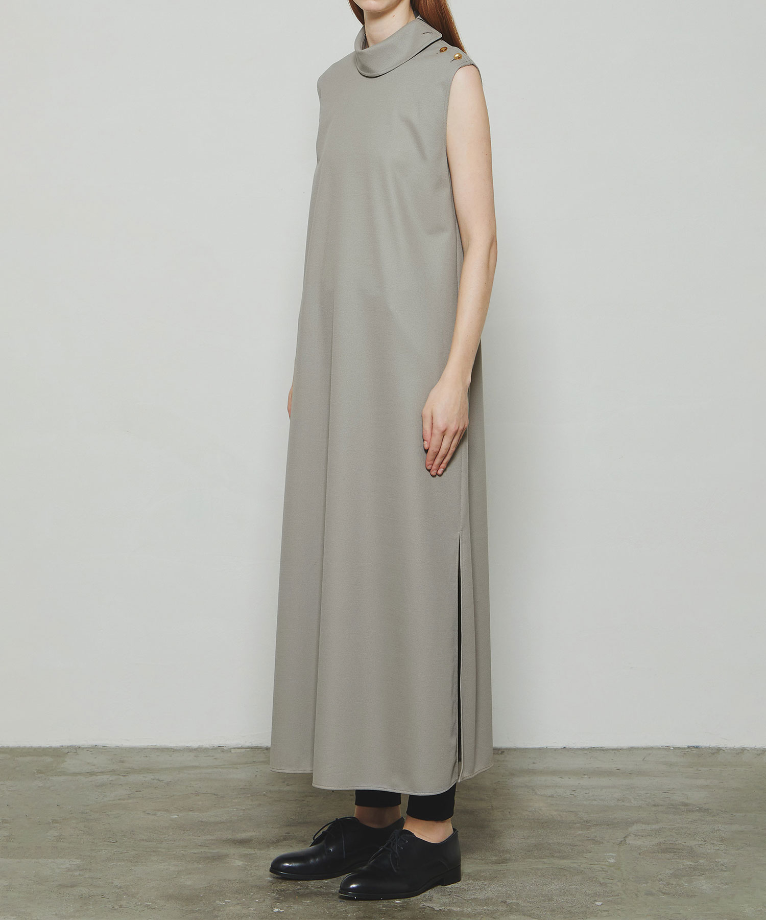 RERACS HIGH NECK SIDE OPEN DRESS THE RERACS